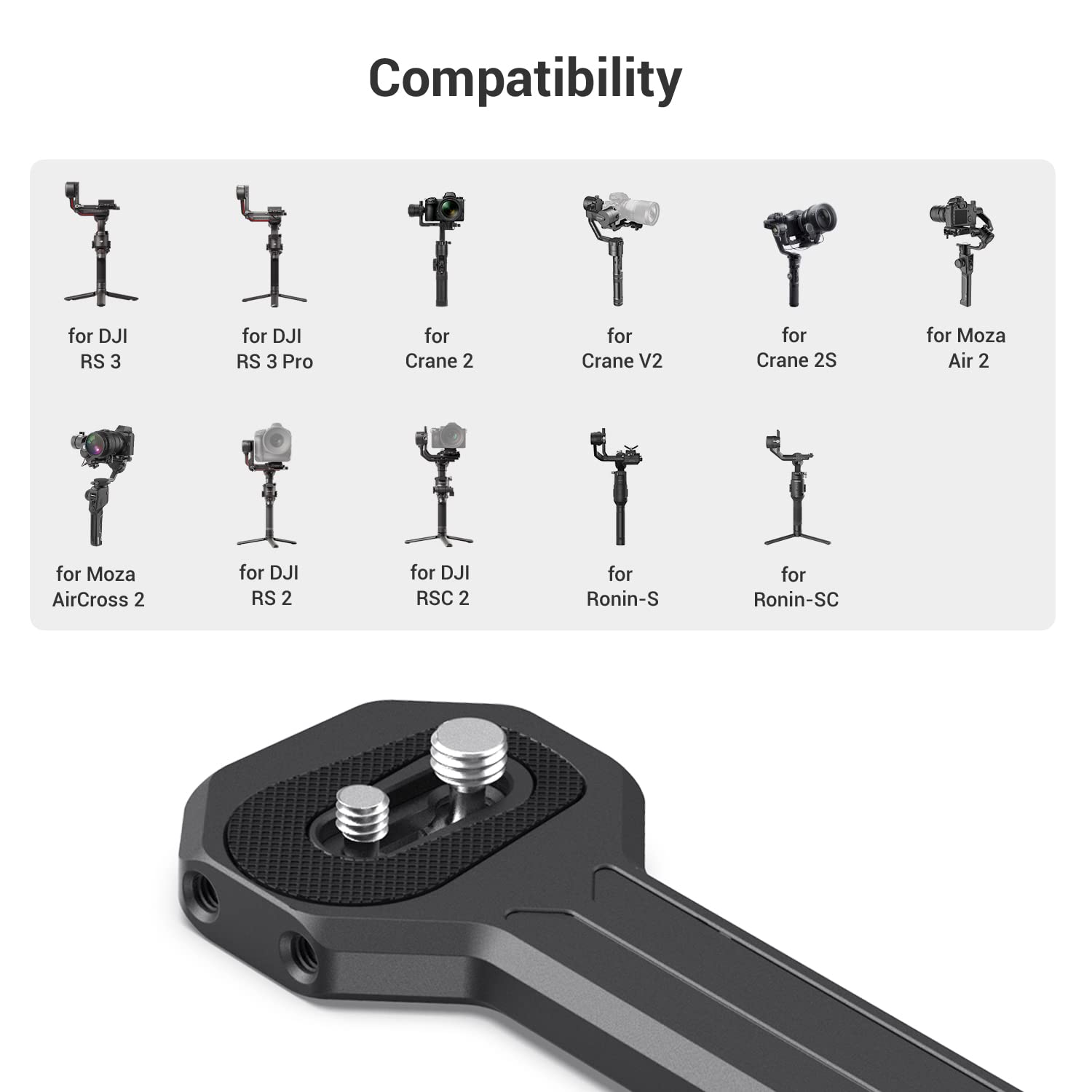 Smallrig Aluminum Side Handle Fits For Dji Ronin-S/Sc/Rs 2/Rsc 2/Rs 3/Rs 3 Pro/Rs 3 Mini/Rs 4/Rs 4 Pro & For Zhiyun Crane 2S/2/V
