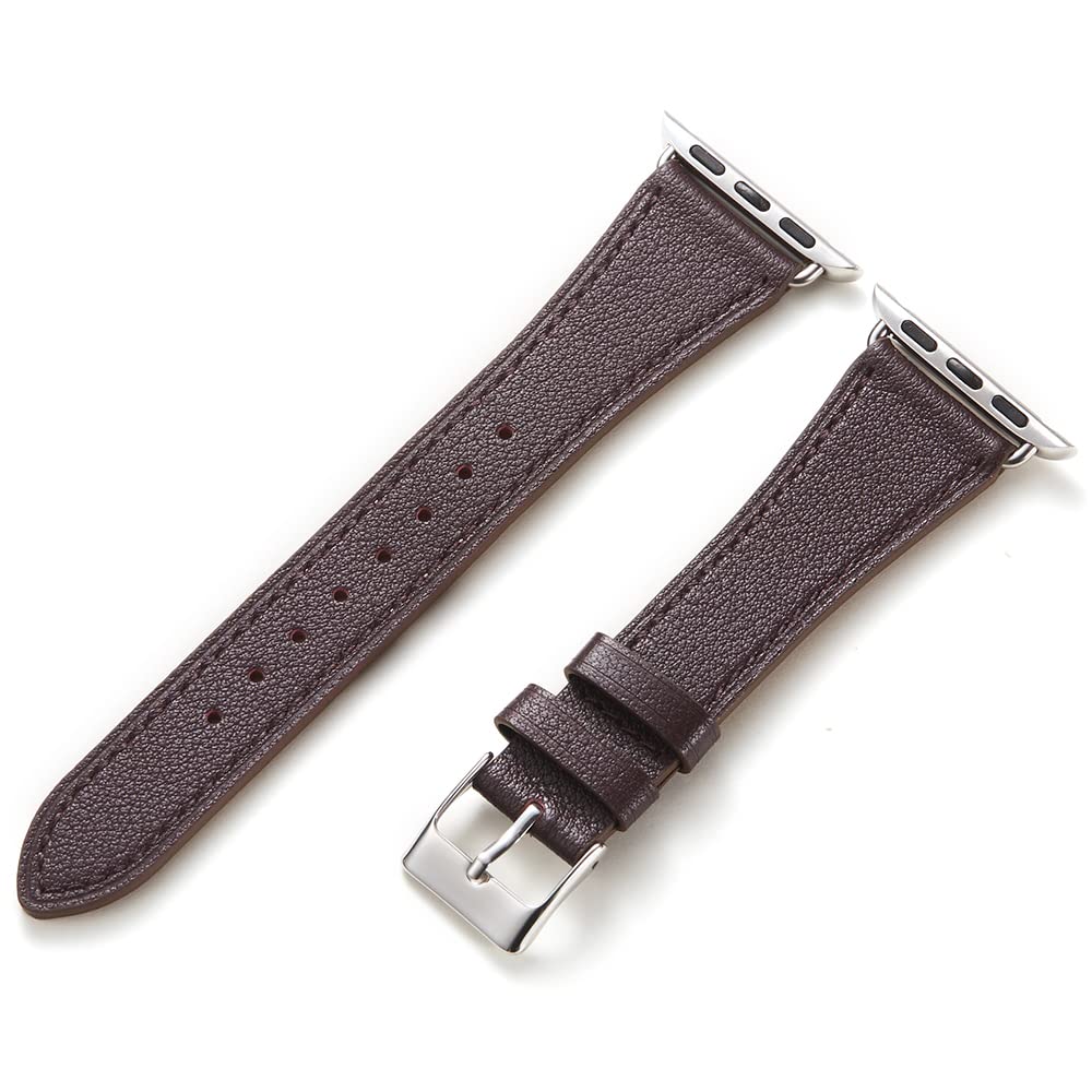 Handodo Women Slim Leather Band Compatible With Apple Watch Series 9/8/7/6/5/4/3/2/1/Se   Top Grain Calfskin Leather Replacement
