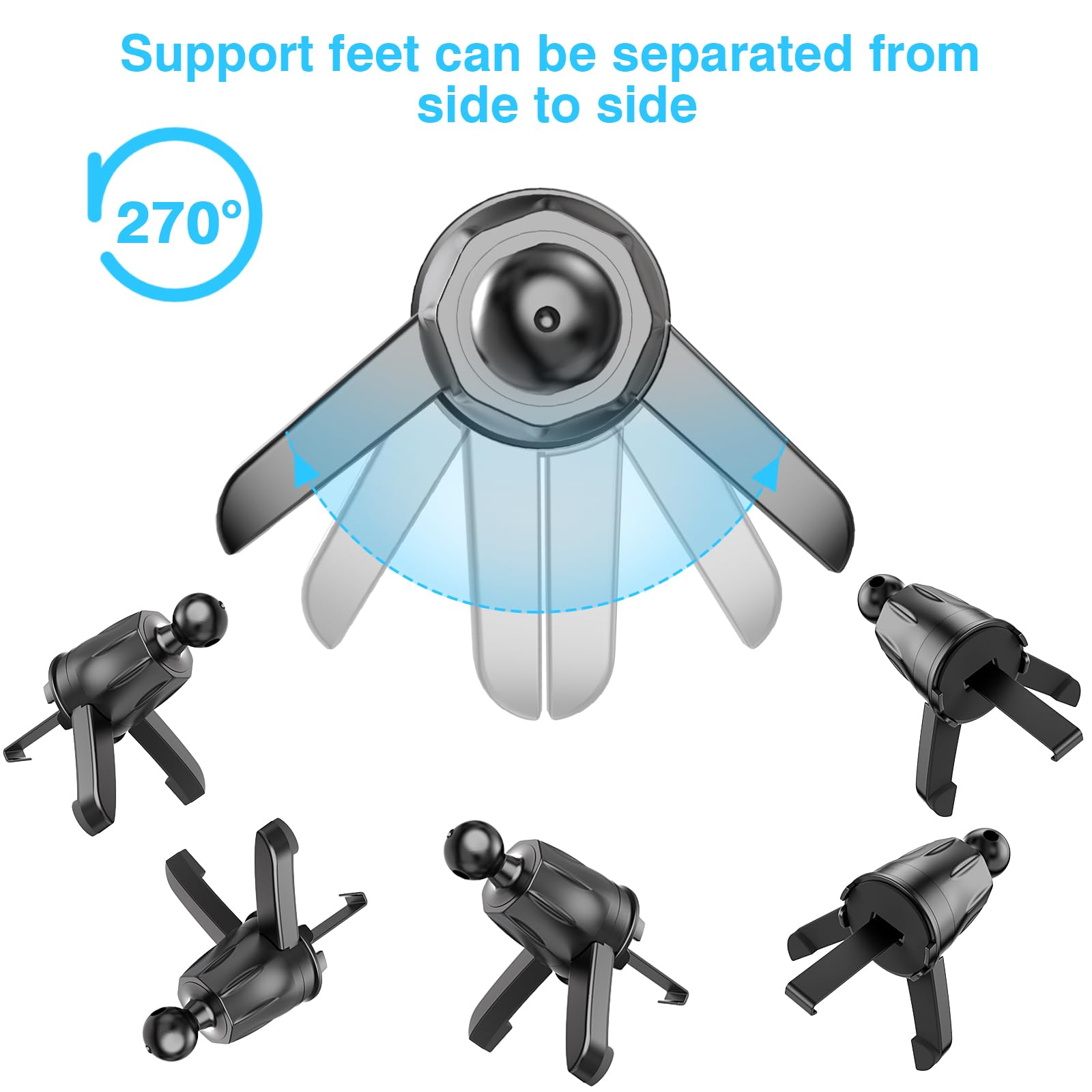 Dafama Air Vent Clip For Car Mount Replacement,Adjustable Triangular Fixing Foot And Metal Hook,Universal Vent Grip For Car Phon