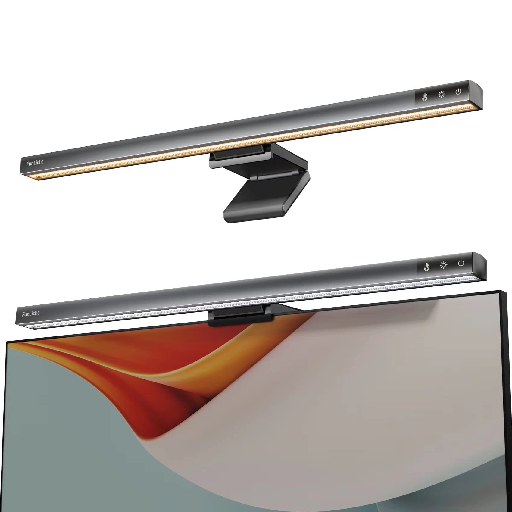 Funlicht Monitor Light Bar, Computer Monitor Lamp For Eye Caring Led Dimmable Screen Light Bar, Touch Control Usb Powered Screen