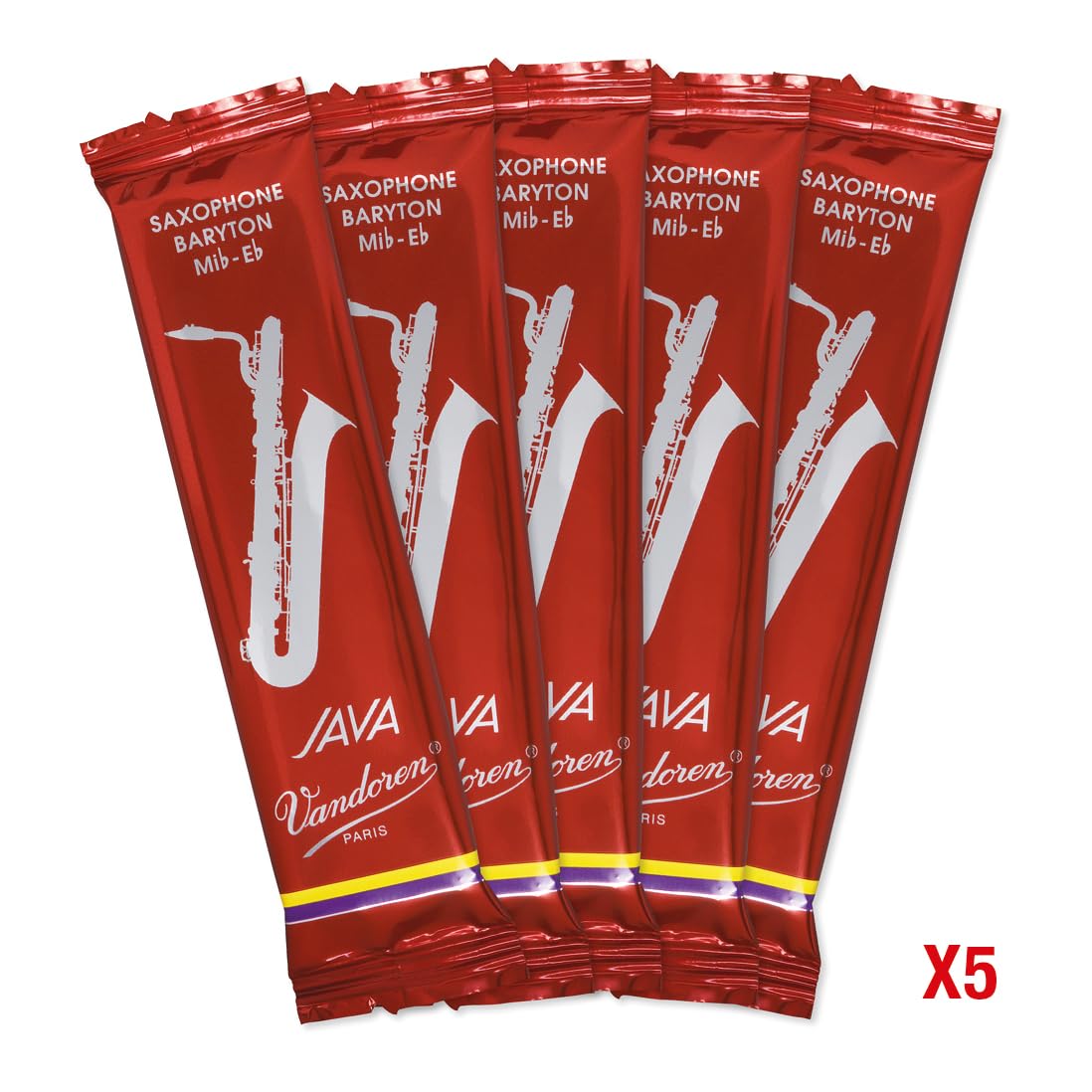 Vandoren Sr342R Bari Sax Java Red Reeds Strength 2; Box Of 5