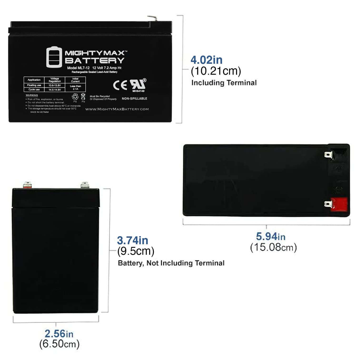 Mighty Max Battery 12V 7Ah Replaces Apc Smart Ups Rt 48V Xl Rm Surta48Rmxlbp   10 Pack