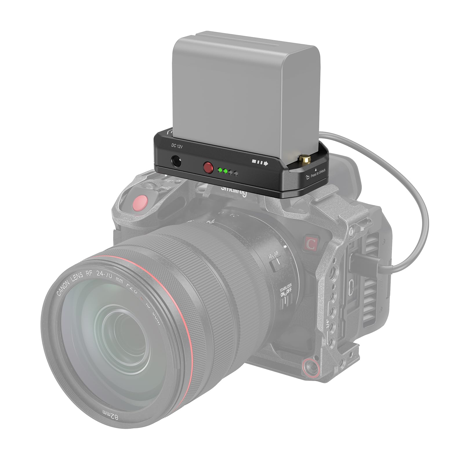 Smallrig Np-F Battery Adapter Mount Plate For Canon Eos R5, R5 C And Bmpcc 4K, 6K, 6K Pro, With Usb-C Port And Dual Dc Outputs C