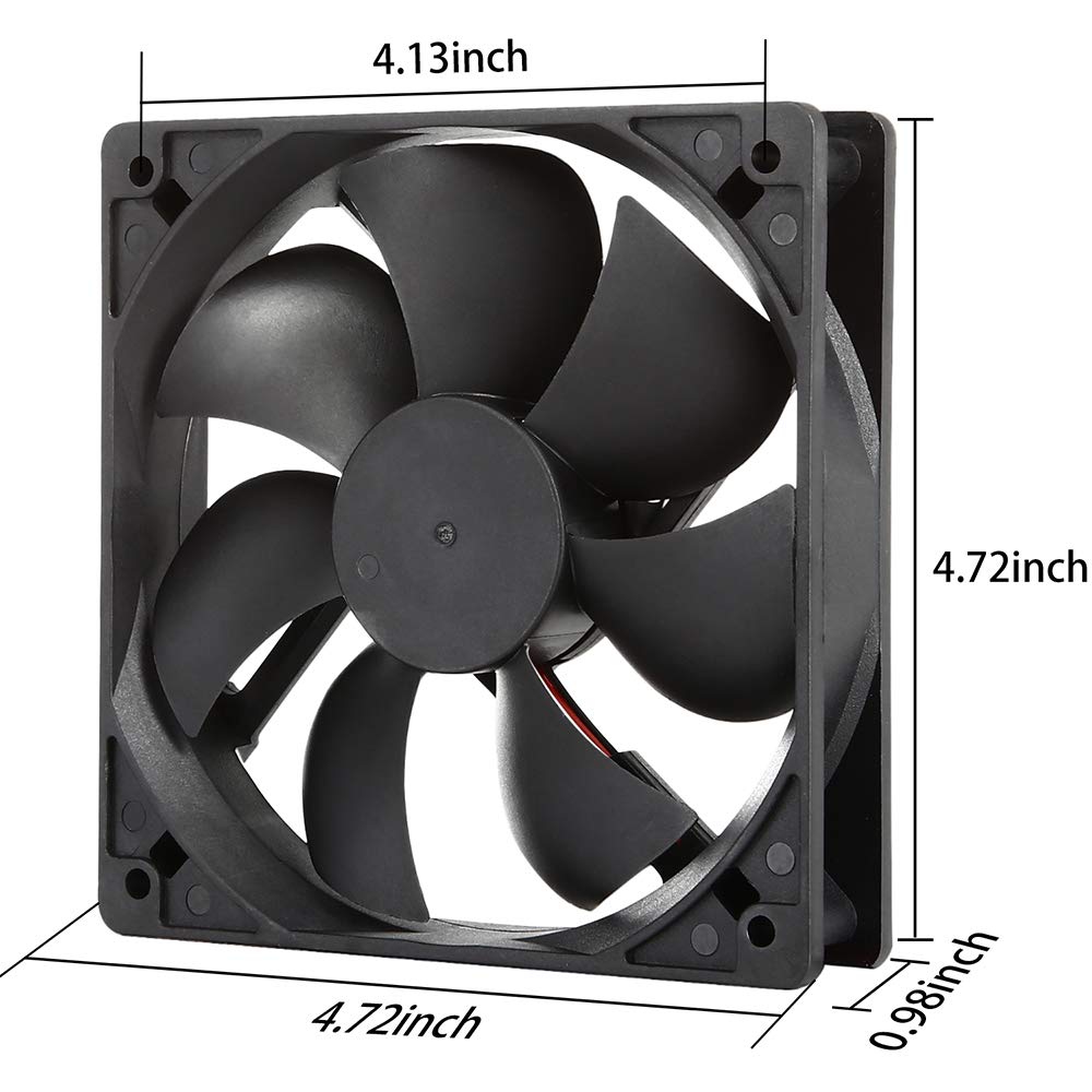 12V Dc Fan Strong Quiet 120X120X25Mm 12Cm Small Cooling Fan 2Pin 2Wire 1600Rpm High Performance Pc Fans 120Mm 2 Pack