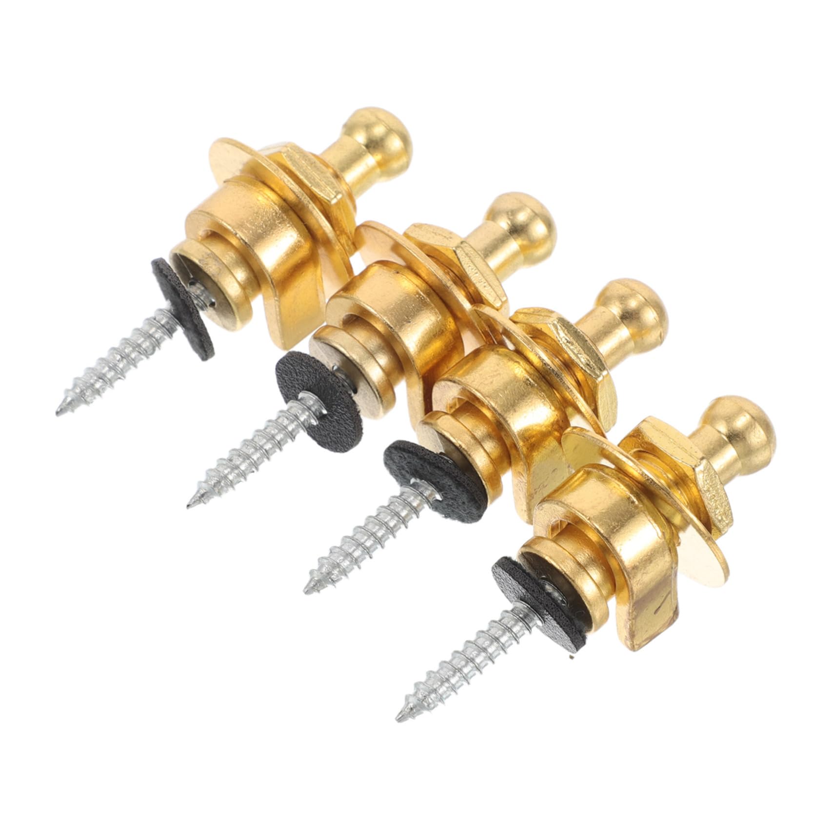 ERINGOGO 4pcs Metal Guitar Strap Locks and Easy to Install Lock Buttons for Electric and Bass Guitars Gold Finish Security Compo