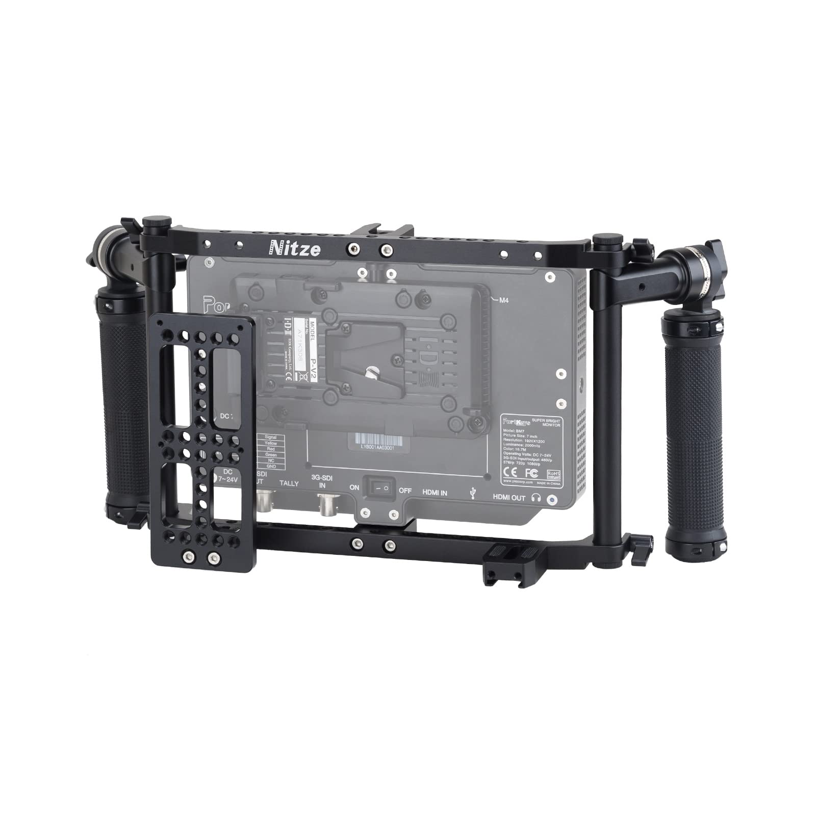 Nitze Director'S Monitor Cage With Adjustable Handles For Up To 9 Inch Lcd Monitor Universal Monitor Cage   Jsq 002