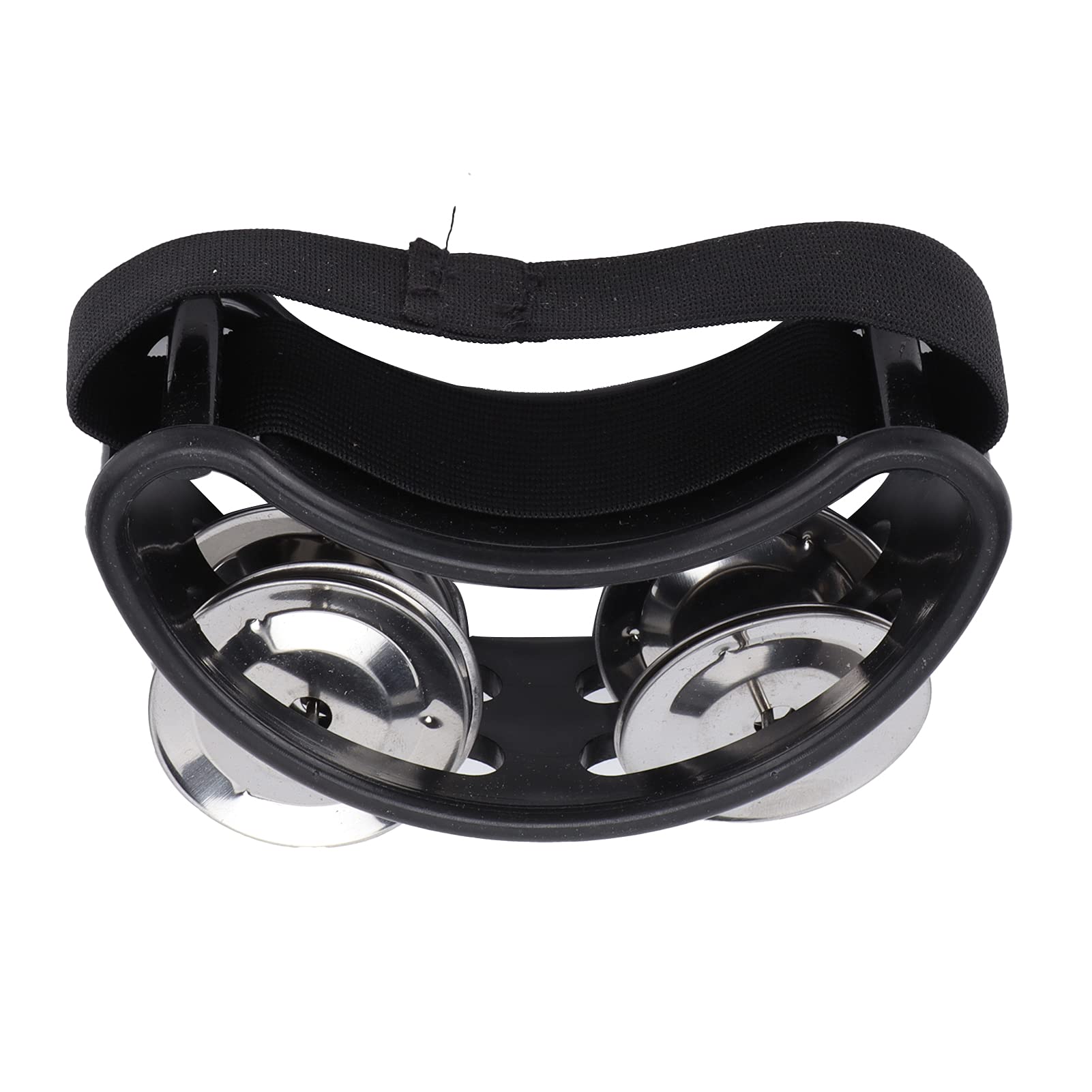 Ubervia Foot Tambourine Percussion, Lightweight Foot Tambourine for Guitar Drum Accessory Instrument(Black)