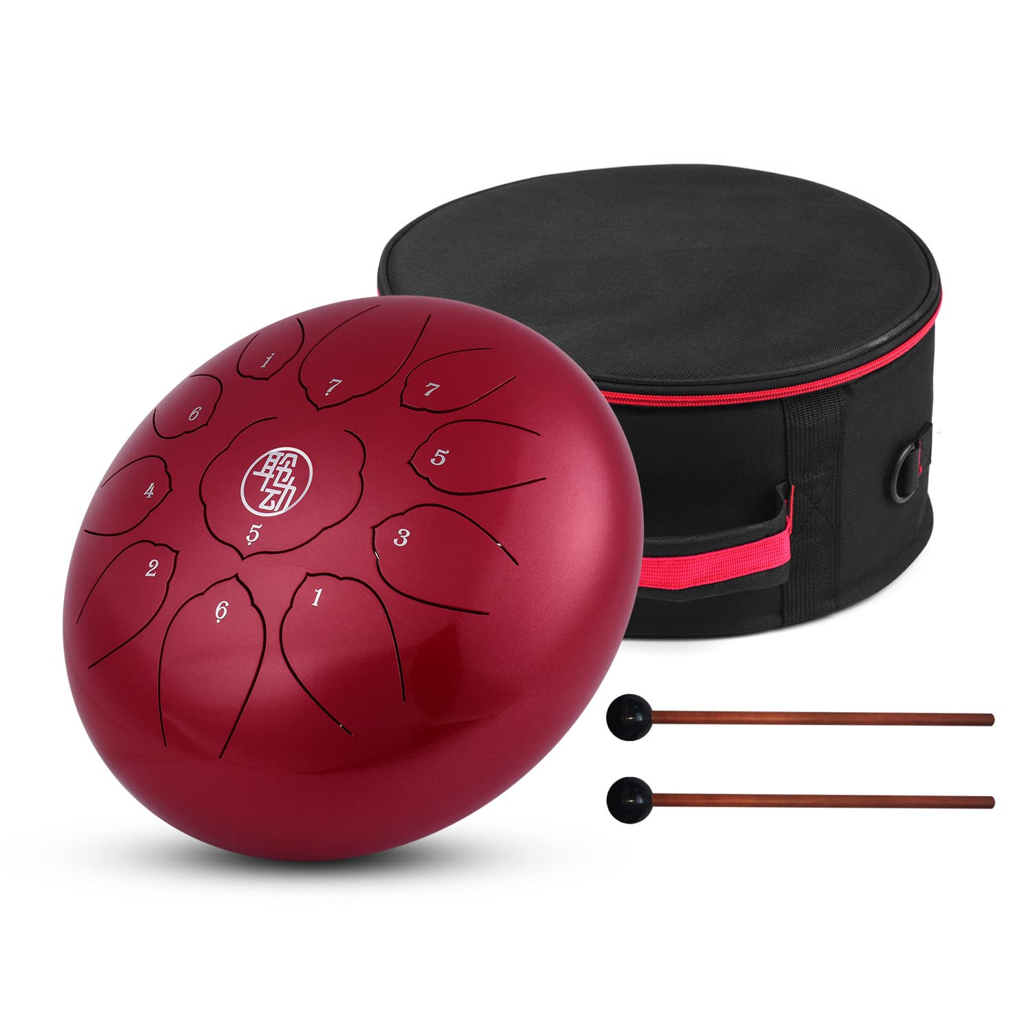 Excluzo 11 Inch Steel Tongue Drum Hangpan Drum 11Notes Ckey Percussion Instrument With Mallets Drum Bag Wiping Cloth For Music