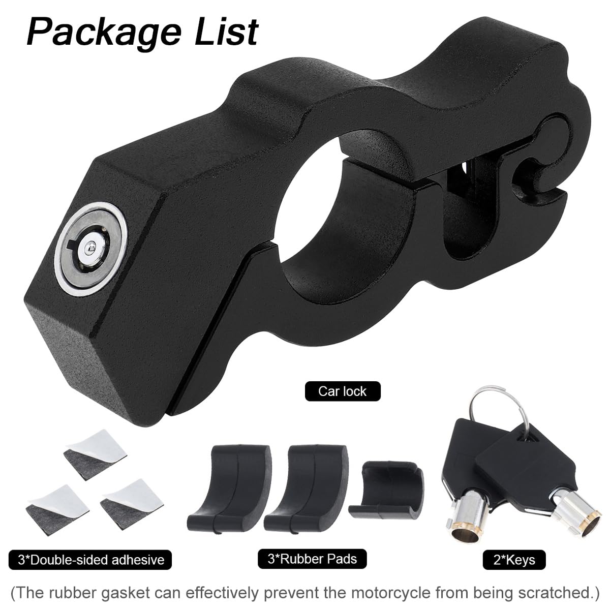 Windance Motorcycle Handlebar Grip Lock,Throttle Clutch Brake Lock, Anti Theft 2 Keys To Secure Your Motorcycle Bike Atv Moped S