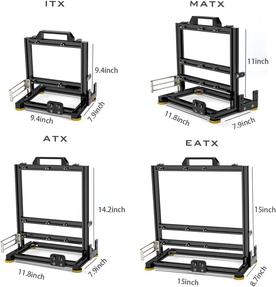 Pc Creative Assembly Frame Test Bench,Open Air Frame Case, Diy Computer Motherboard Case Rack, Itx Atx Matx/Eatx Open Aluminum F