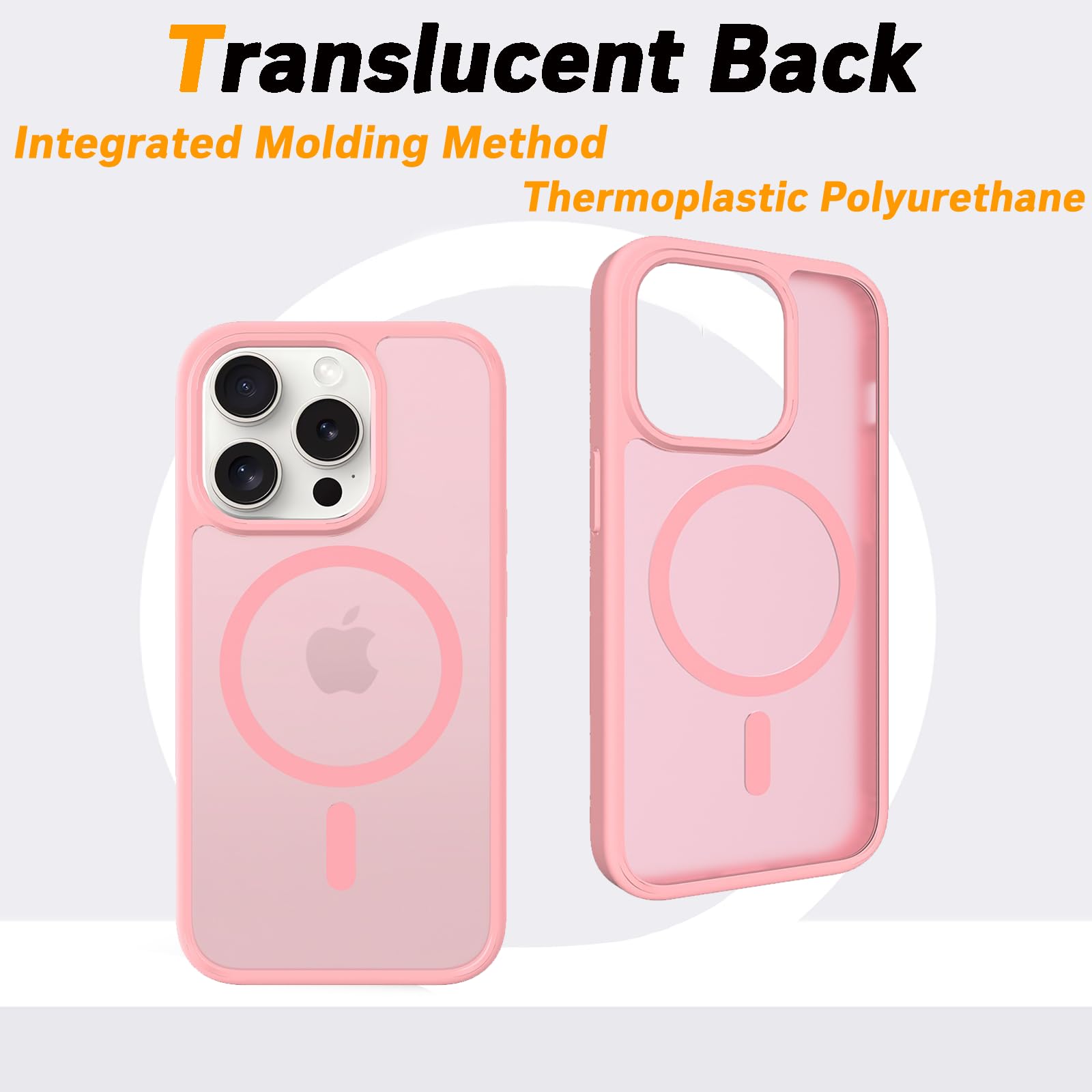 Pinlisheng Magnetic For Iphone 15 Pro Case,Compatible With Magsafe, Military Grade Drop Tested, Shockproof Matte Finish Transluc