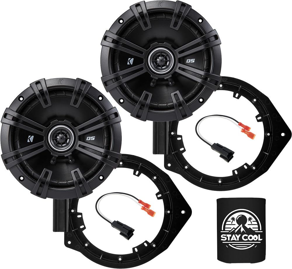 KICKER Speakers 6.5 inch for Chevrolet Silverado 1500 2015-2021 Upgrade Kit - Pair of DS Series with Adapters and Harness, Rear 