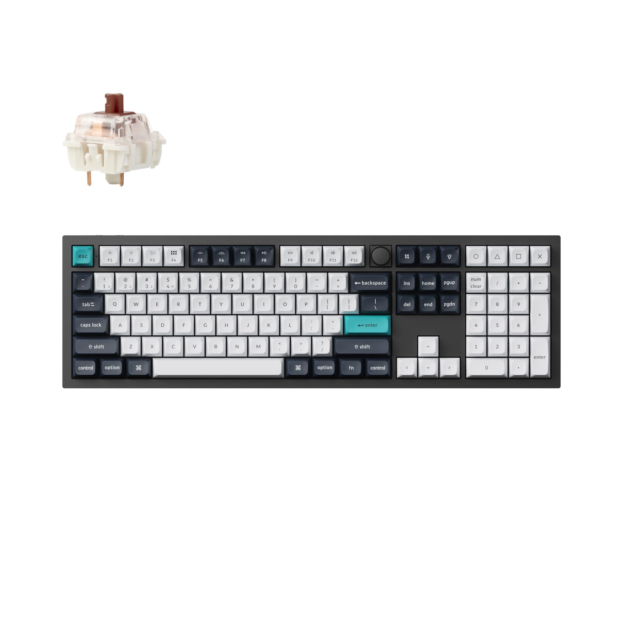 Keychron Q6 Max Wireless RGB Mechanical Keyboard - Hot-Swappable, Gateron Jupiter, Brown Switches, Aluminum Frame with Button, F