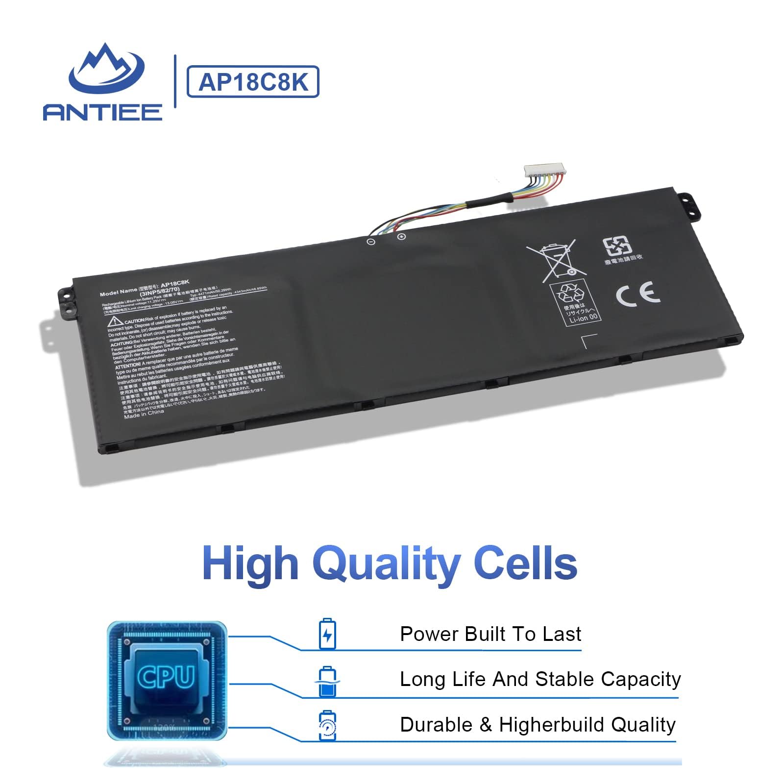 Ap18C8K Battery For Acer Swift 3 Sf314 42 Sf314 57 Sf314 58 Sf314 59, Aspire 5 A514 52 A514 54 A515 56, Aspire 7 A715 42G, Spin