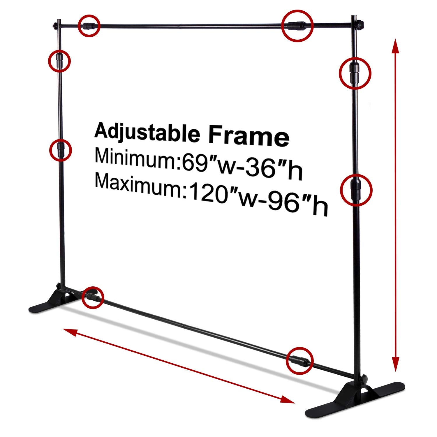 Aktop 10 X 8 Ft Heavy Duty Backdrop Banner Stand Kit, Adjustable Photography Step And Repeat Stand For Parties, Portable Trade S