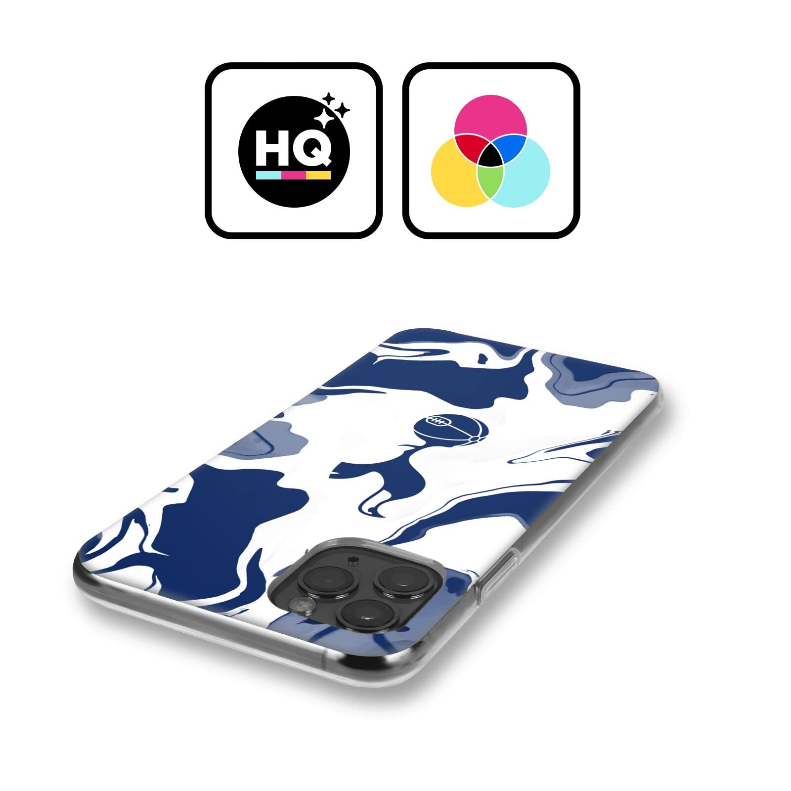 Head Case Designs Officially Licensed Tottenham Hotspur F.C. Blue And White Marble Badge Soft Gel Case Compatible With Apple Iph