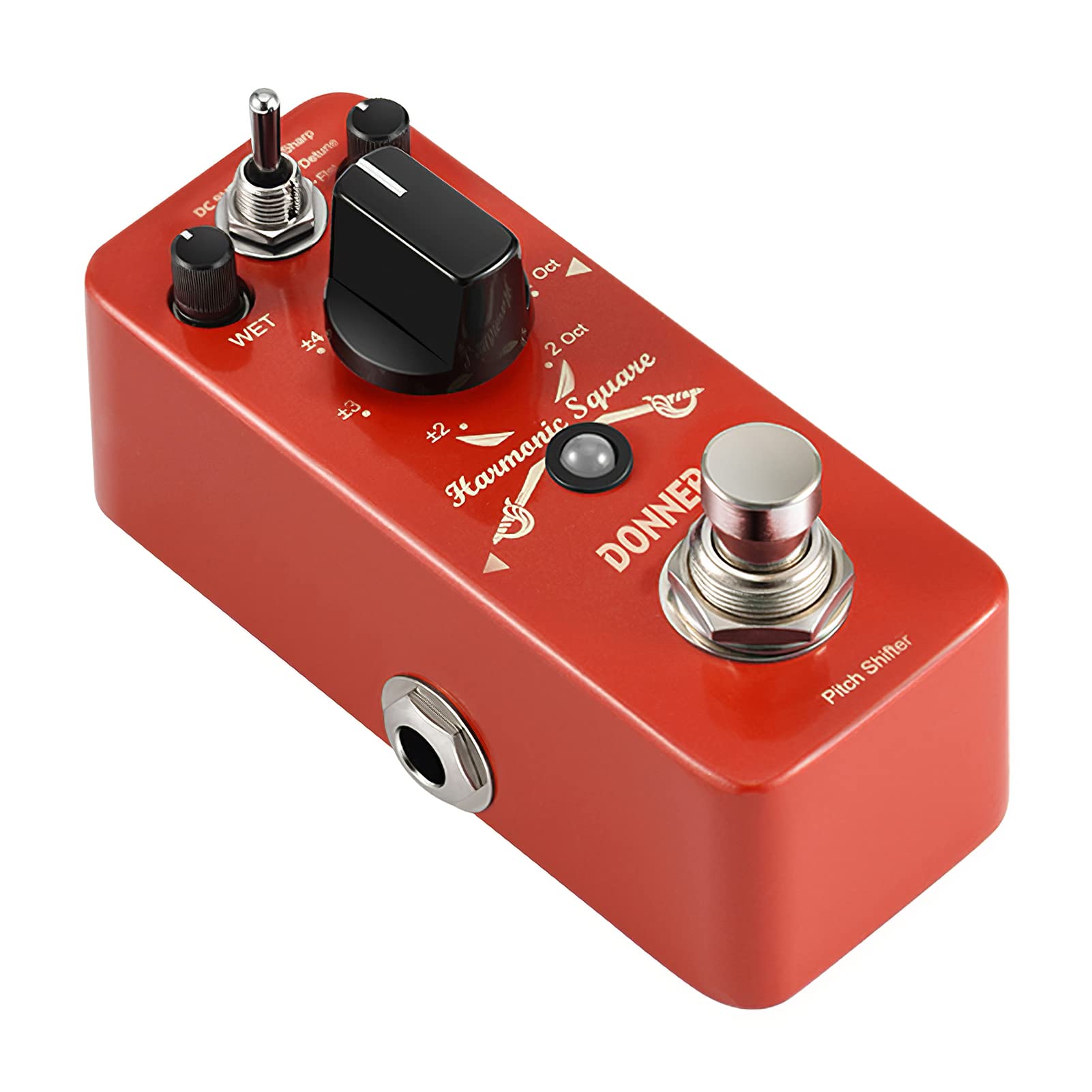 Donner Octave Guitar Pedal, Harmonic Square Digital Octave Pedal Pitch Shifter 7 Shift Types 3 Tone Modes Sharp Detune Flat True