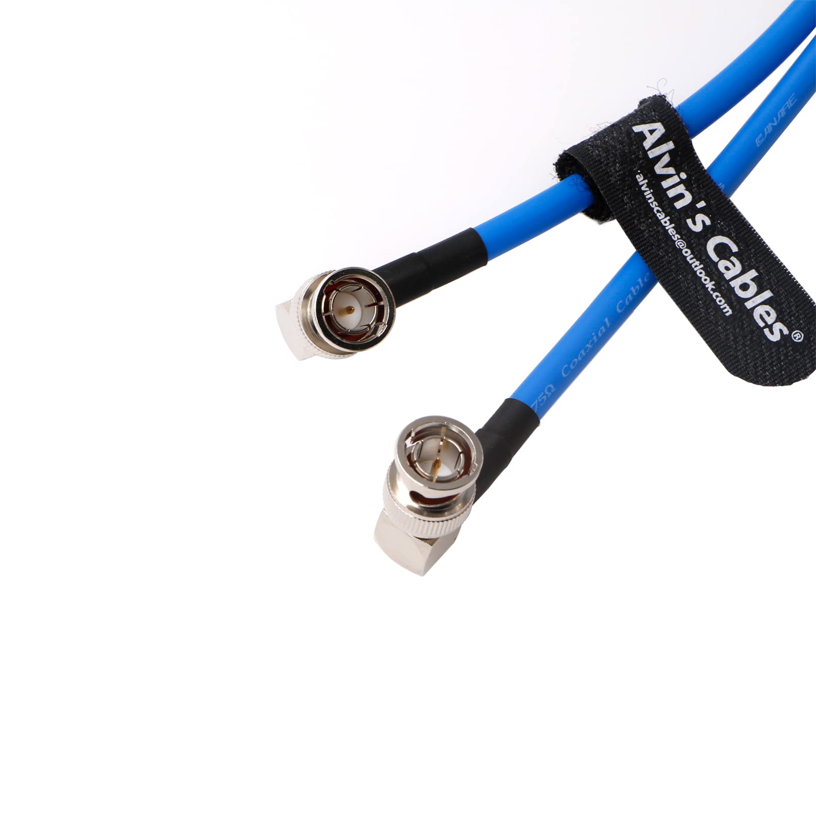 12G Bnc Coaxial Cable Alvin'S Cables Hd Sdi Bnc Male To Male L Shaped Original Cable For 4K Video Camera 1M Blue