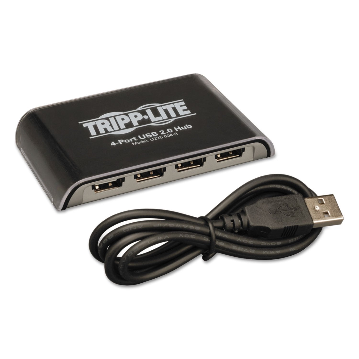 Tripp Lite U225004R 4 Port Usb Mini Hub, Black/Silver