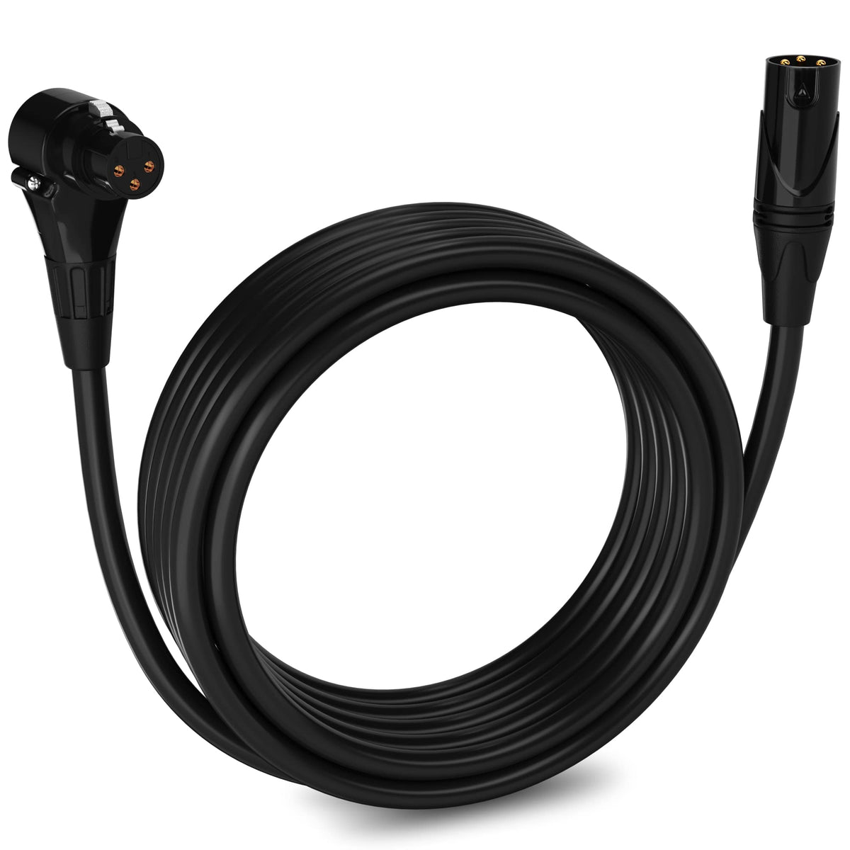 Lyxpro 20 Feet Right Angle Xlr Female To Male 3 Pin Mic Cord For Powered Speakers Audio Interface Professional Pro Audio Perform