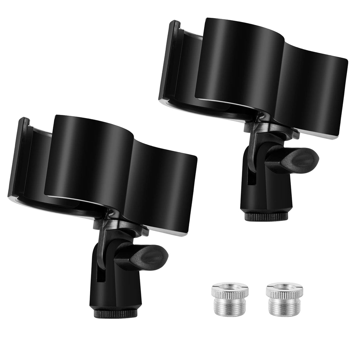 Bilione 2 Pcs Upgraded Mic Clip Holder, Adjustable Microphone Holder For Microphones With Outer Diameter Between 32Mm And 60Mm, 