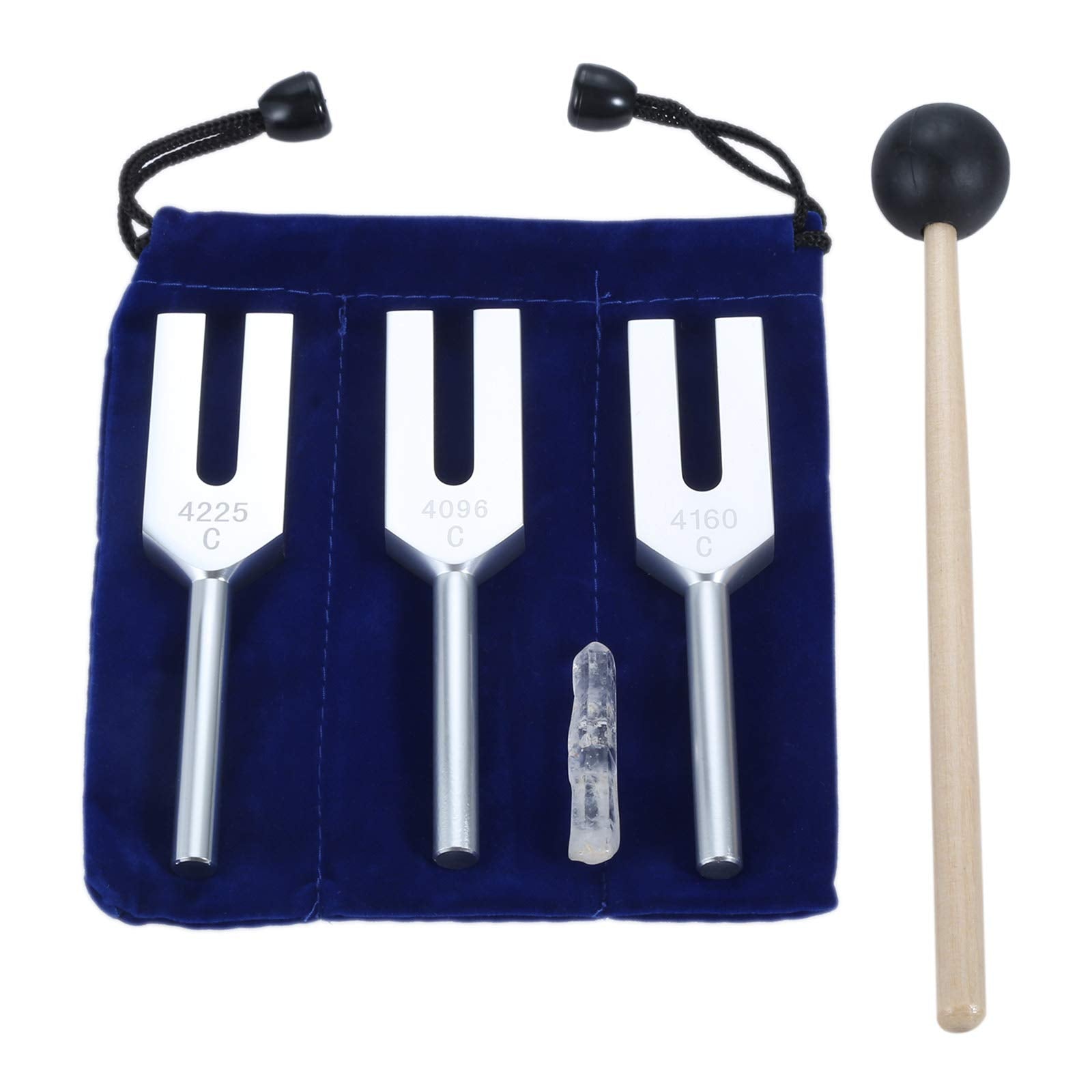Angel Tuning Forks Set   4096 Hz, 4160 Hz, 4225 Hz For Sound, Musical Instrument, With Silicone Hammer And Soft Storage Bag