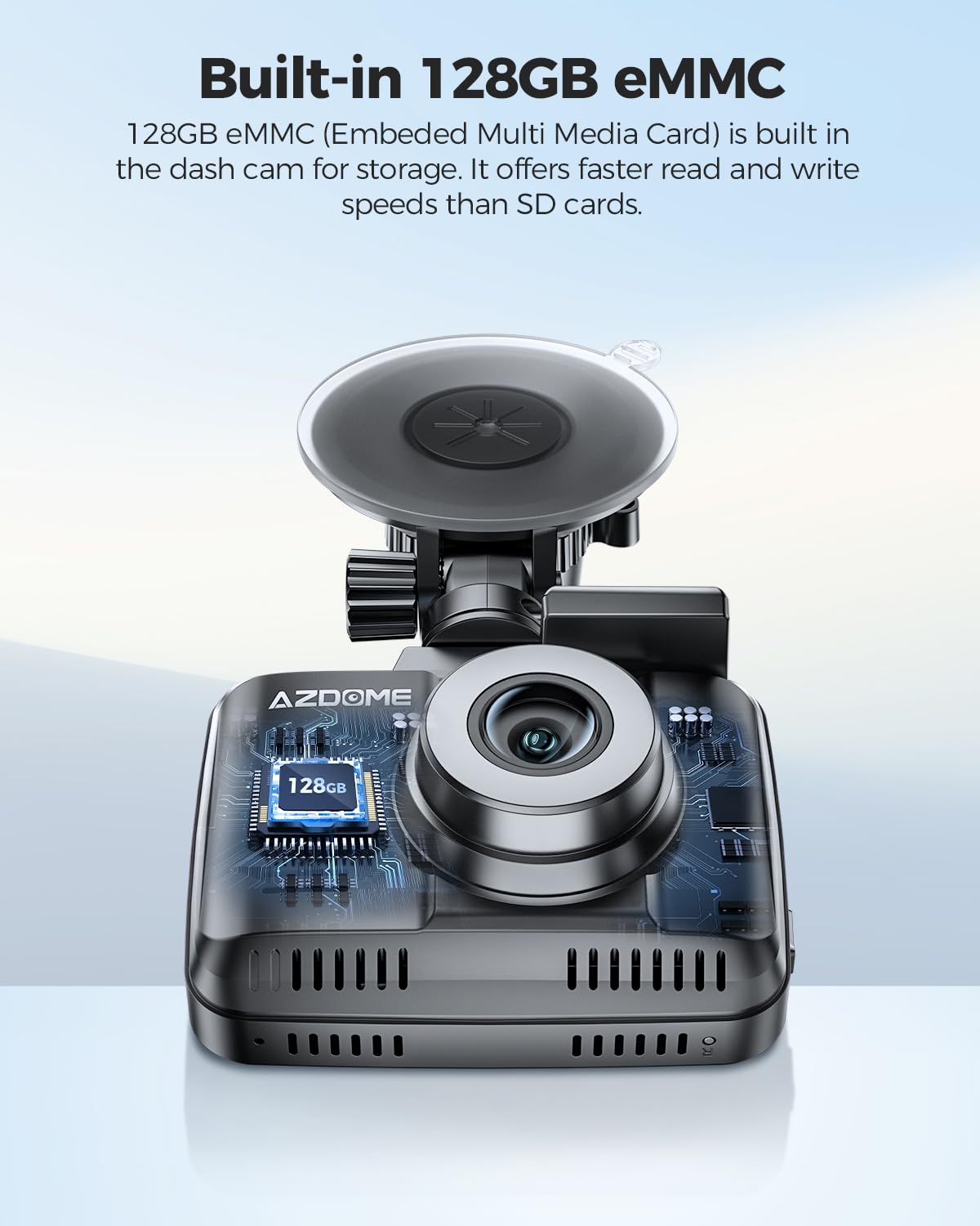 Azdome 4K Hdr Dash Cam Front And Rear, 128Gb Emmc, 4 Megapixel Image Sensor, Adas, Smart Dash Camera With 5Ghz Wifi Gps 24H Park