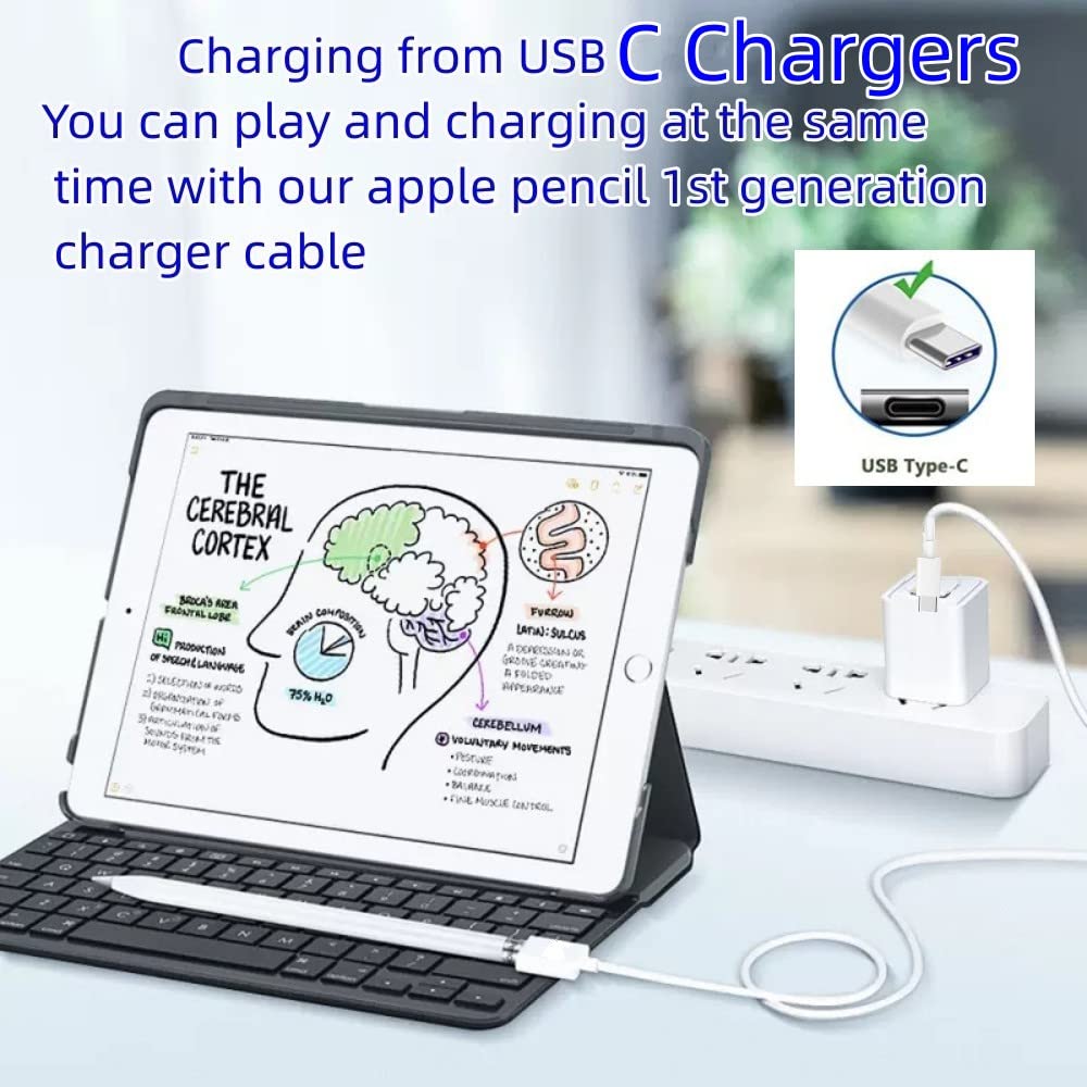 Design For Usb C To Apple Pencil Adapter 3.3Ft Apple Pencil Charger Compatible With Apple Pencil 1St Generation Protect I Pad Ba