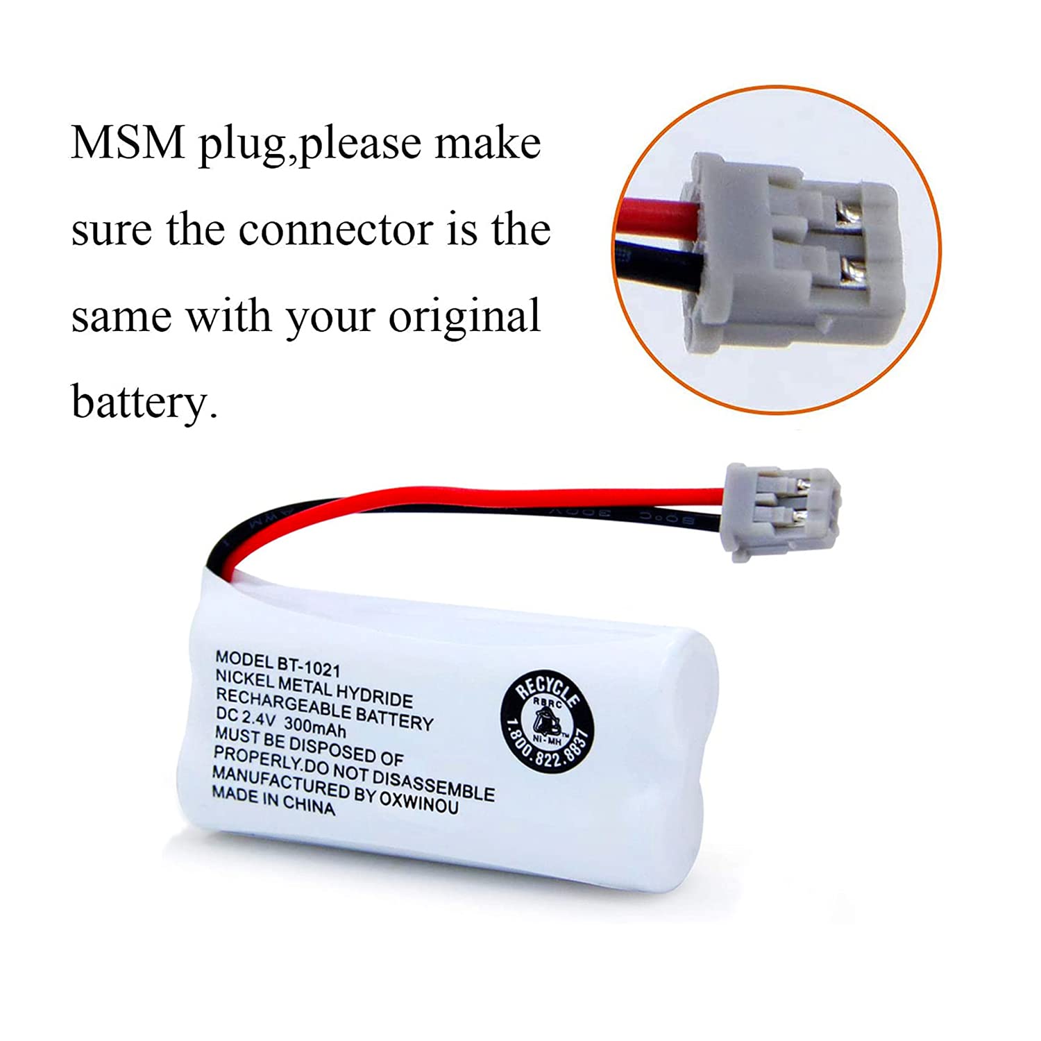 Oxwinou Bt 1021 2.4V 300Mah Cordles Phone Battery Compatible With For Uniden Uniden 6.0 Bt 1016 Bt 1008 Bt 1025 Bbtg0847001 Bbtg