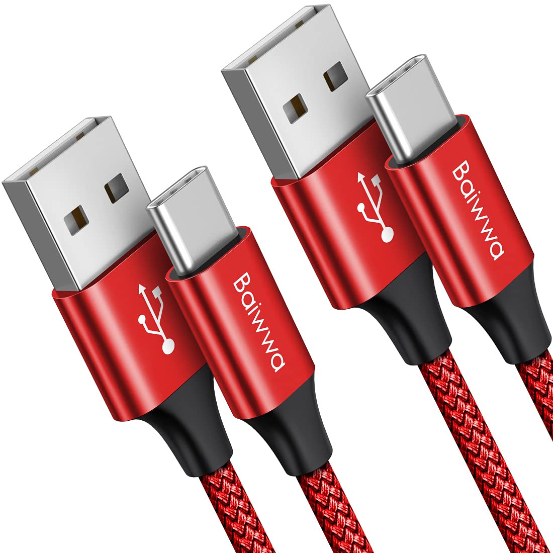 Baiwwa Usb C Cable 3A Fast Charging [3Ft, 2 Pack], Usb A To Type C Cable Braided Charger Cord For Iphone 15/15 Pro/15 Plus/15 Pr