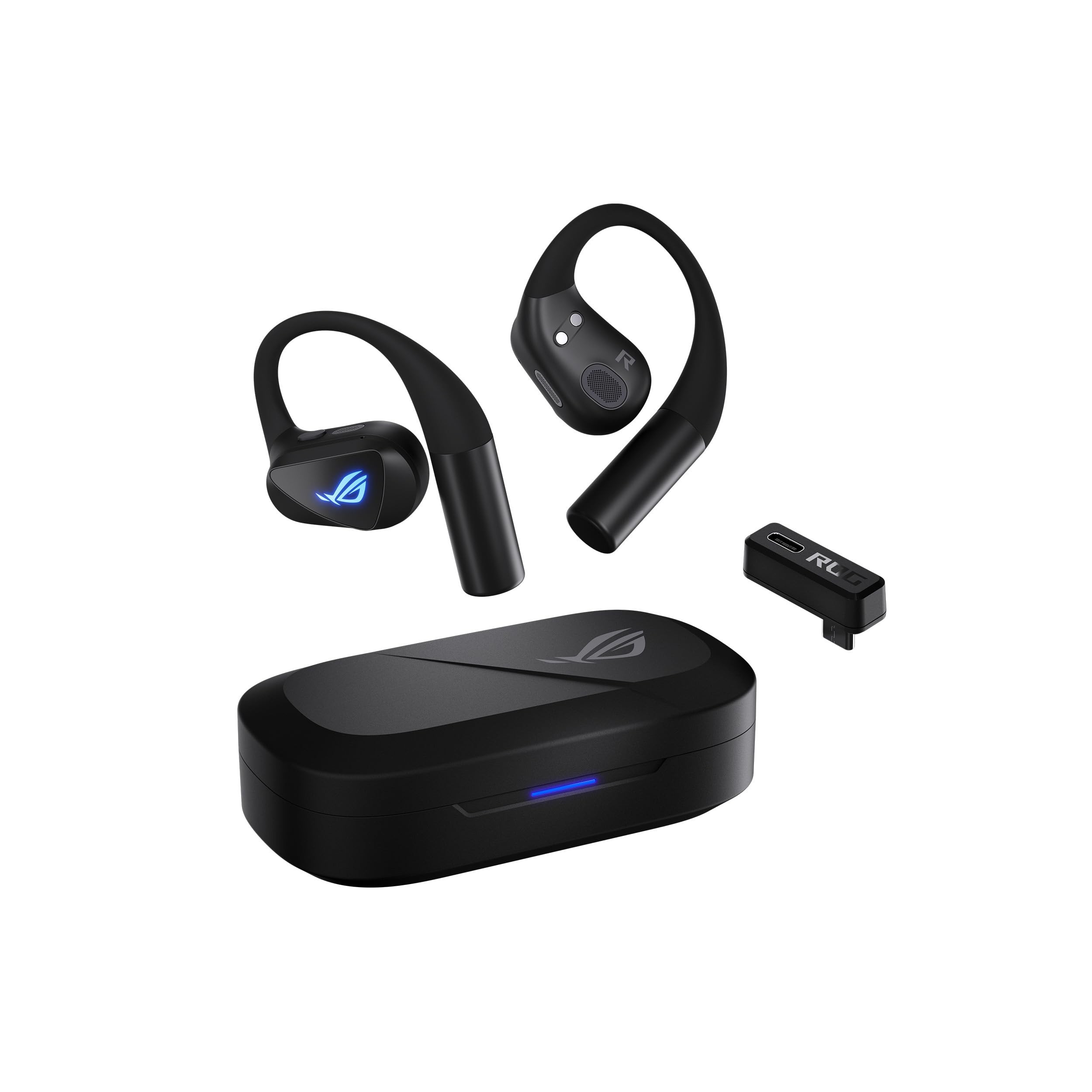 ASUS ROG Cetra Open Wireless Open Ear Earbuds - Dual-Mode (BT/2.4GHz), Quad AI Noise-Canceling Mic, Low Latency, 16H Playtime, I