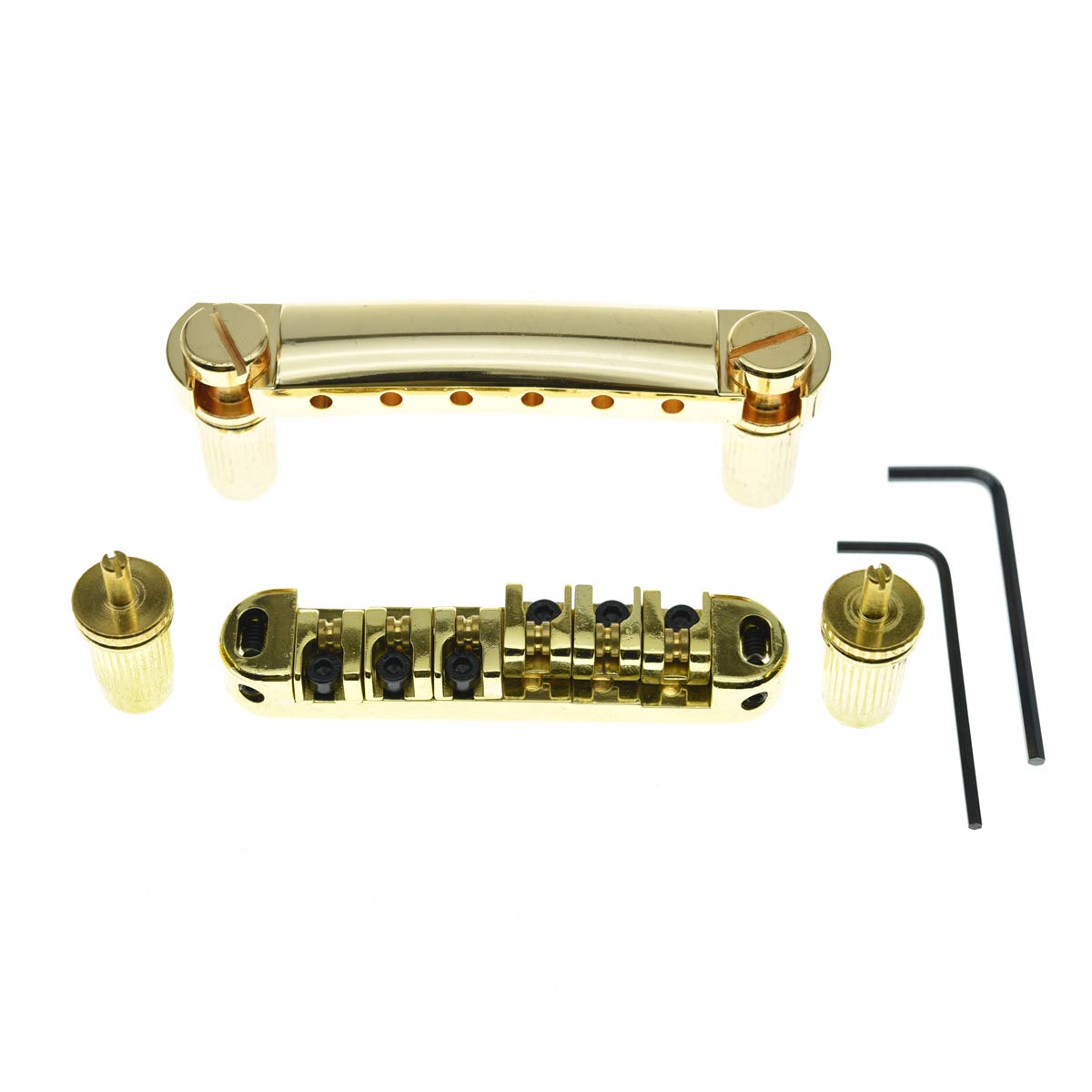Kaish Lp Tune-O-Matic Roller Saddle Bridge Tailpiece Stopbar Set For Les Paul Gold