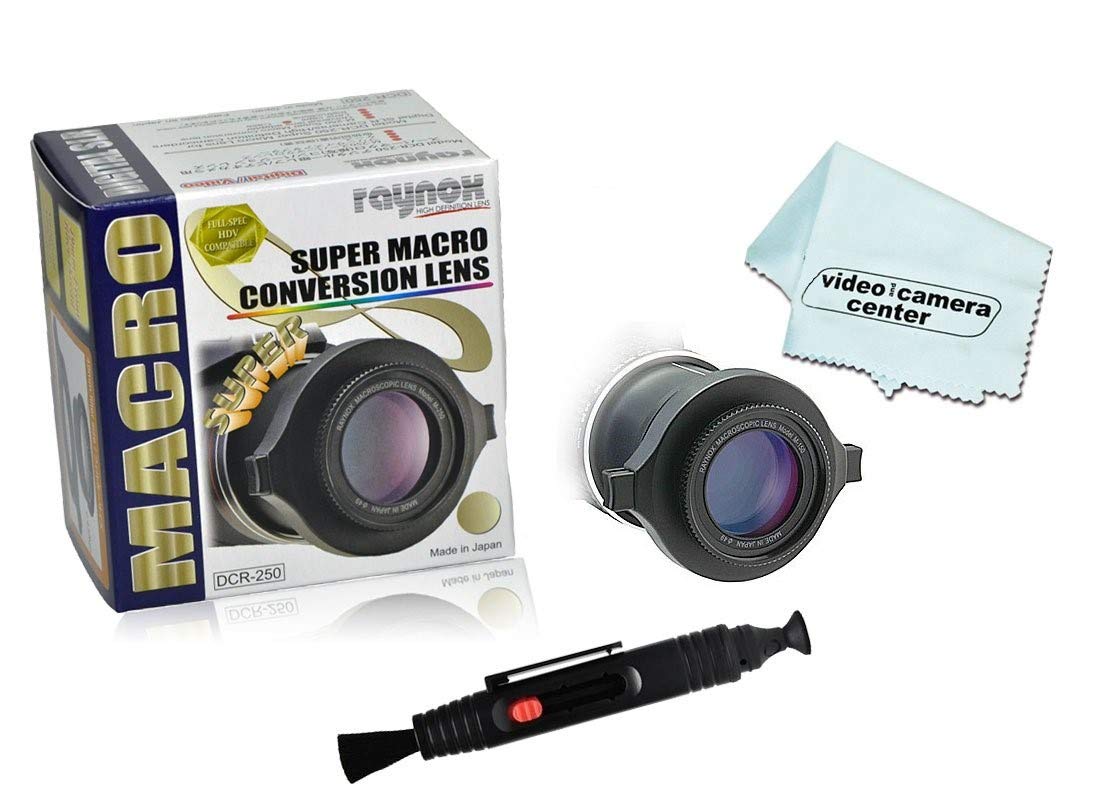 Raynox DCR-250 2.5x Super Macro Lens Universal Snap-on Mount for 52mm to 67mm + Lens Optic Pen Cleaner + 1 VCC113 Micro-Fiber Cl