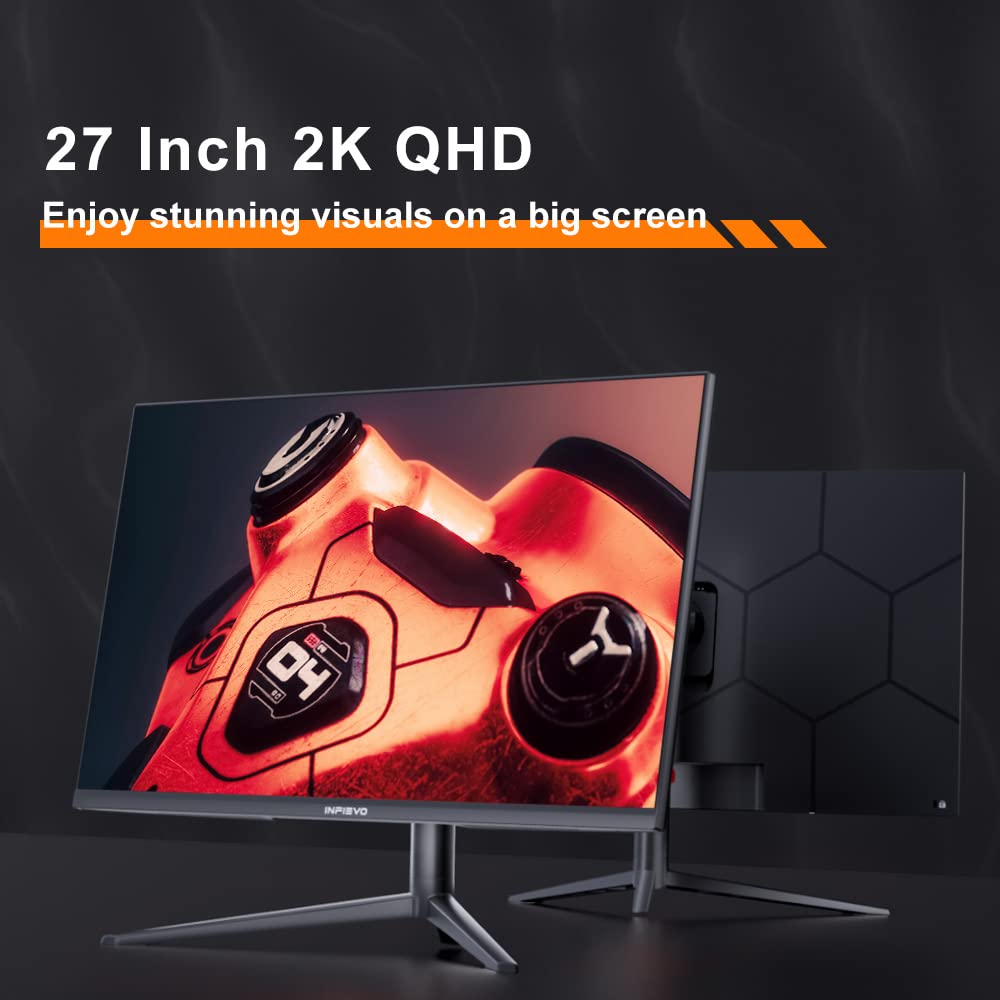 Infievo Gaming Monitor 27 Inch Qhd 1440P Computer Monitor 165Hz Va 1Ms Built In Speakers, Freesync, Ultra Thin Pc Monitor, Vesa