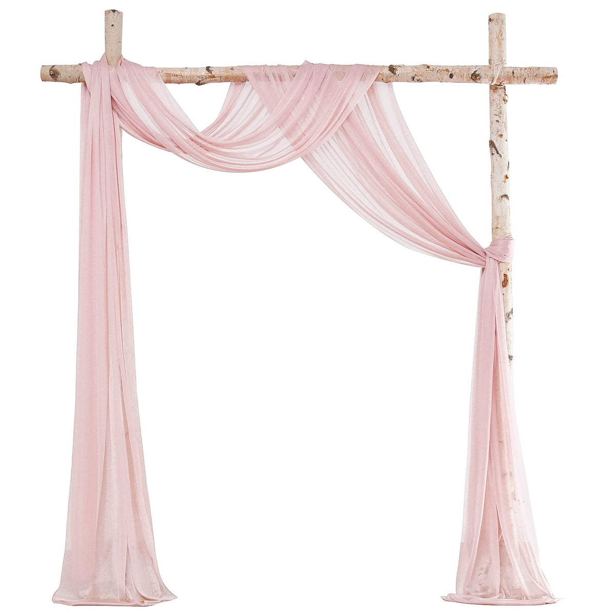 Floroom Wedding Arch Draping Fabric 2 Panels 20Ft Dusty Rose Chiffon Fabric Drapes Arbor Drapery Wedding Ceremony Reception Swag