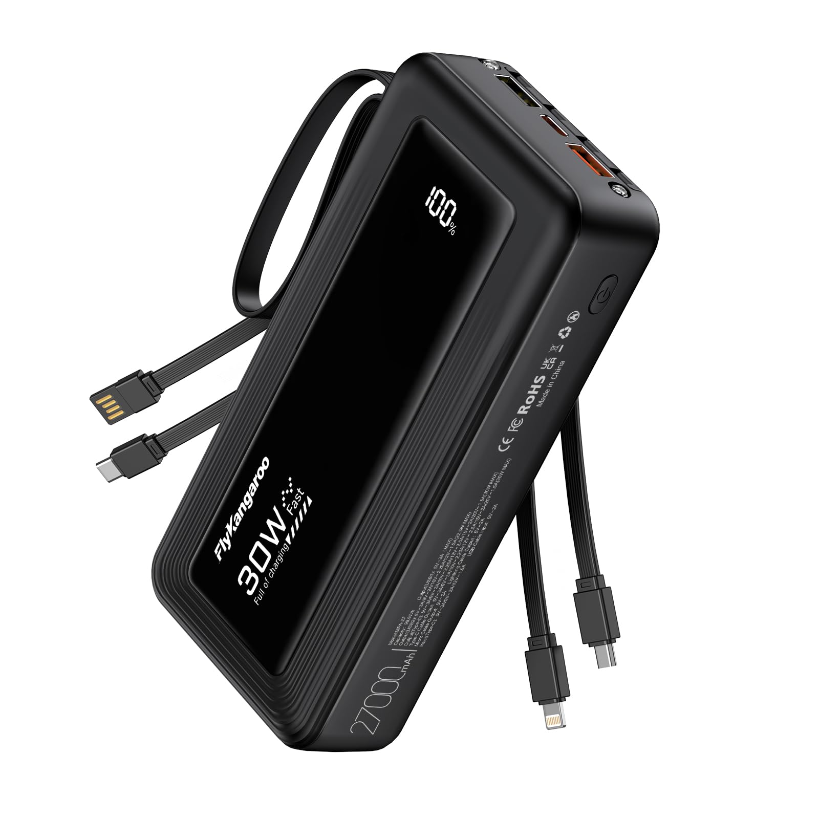 FlyKangaroo Portable Charger 27000mAh 30W Fast Charging Power Bank
