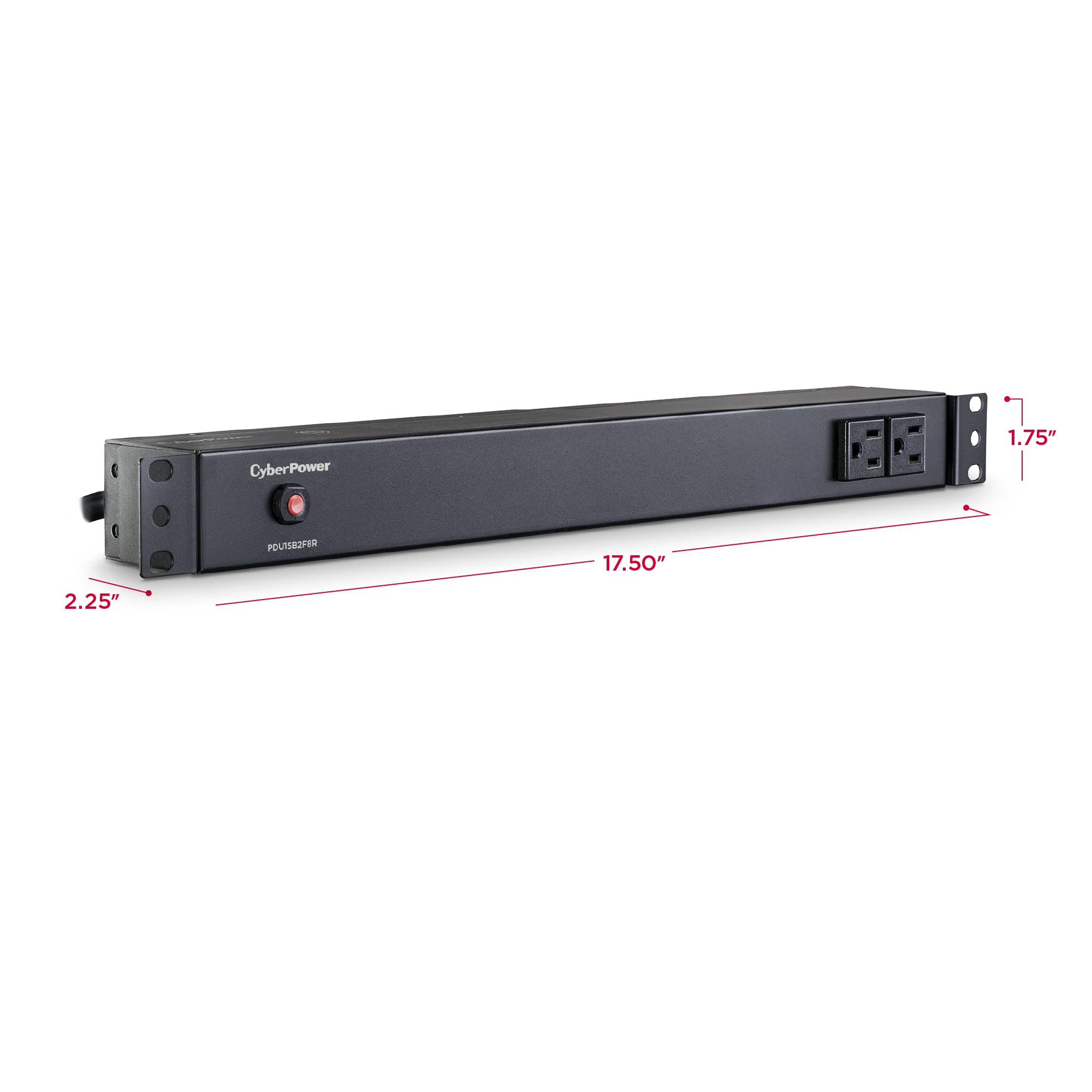 Cyberpower Pdu15B2F8R Basic Pdu, 100 125V/15A, 10 Outlets, 1U Rackmount