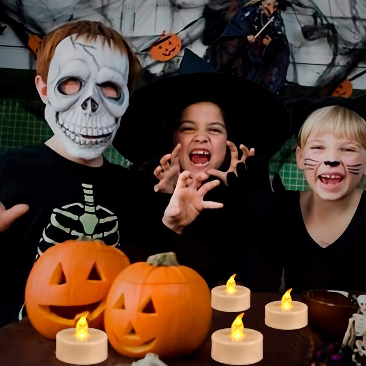 Battery Operated Flameless Tea Lights : 24Pack Led Electric Candles Lamp Realistic And Bright Flickering Holiday Gift Long Lasti