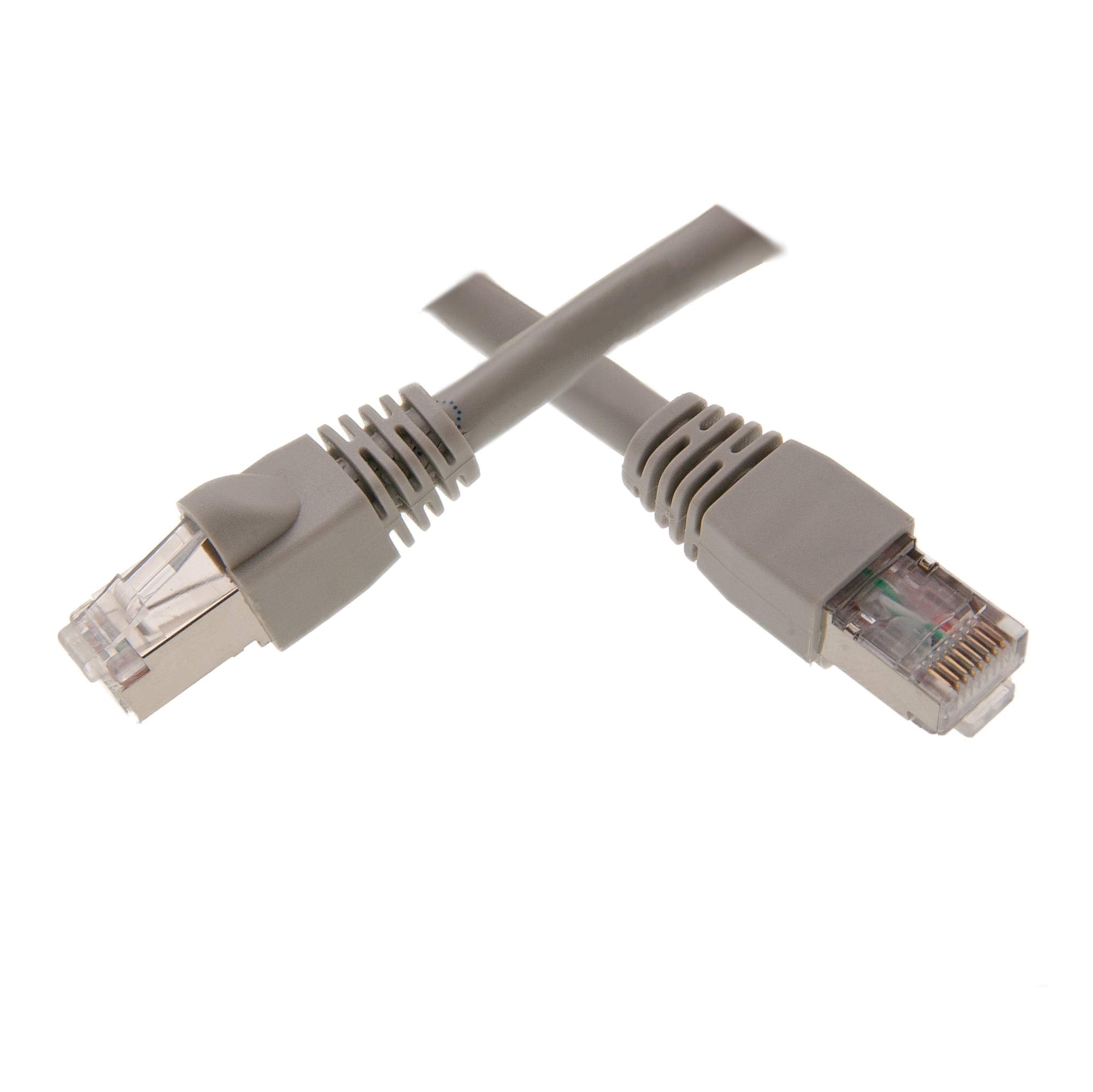Cablewholesale 50 Foot Shielded Cat6 Gray Ethernet Patch Cable, Snagless/Boot 24Awg, Rj45 Gold Plate Connector, 4 Pair Stranded
