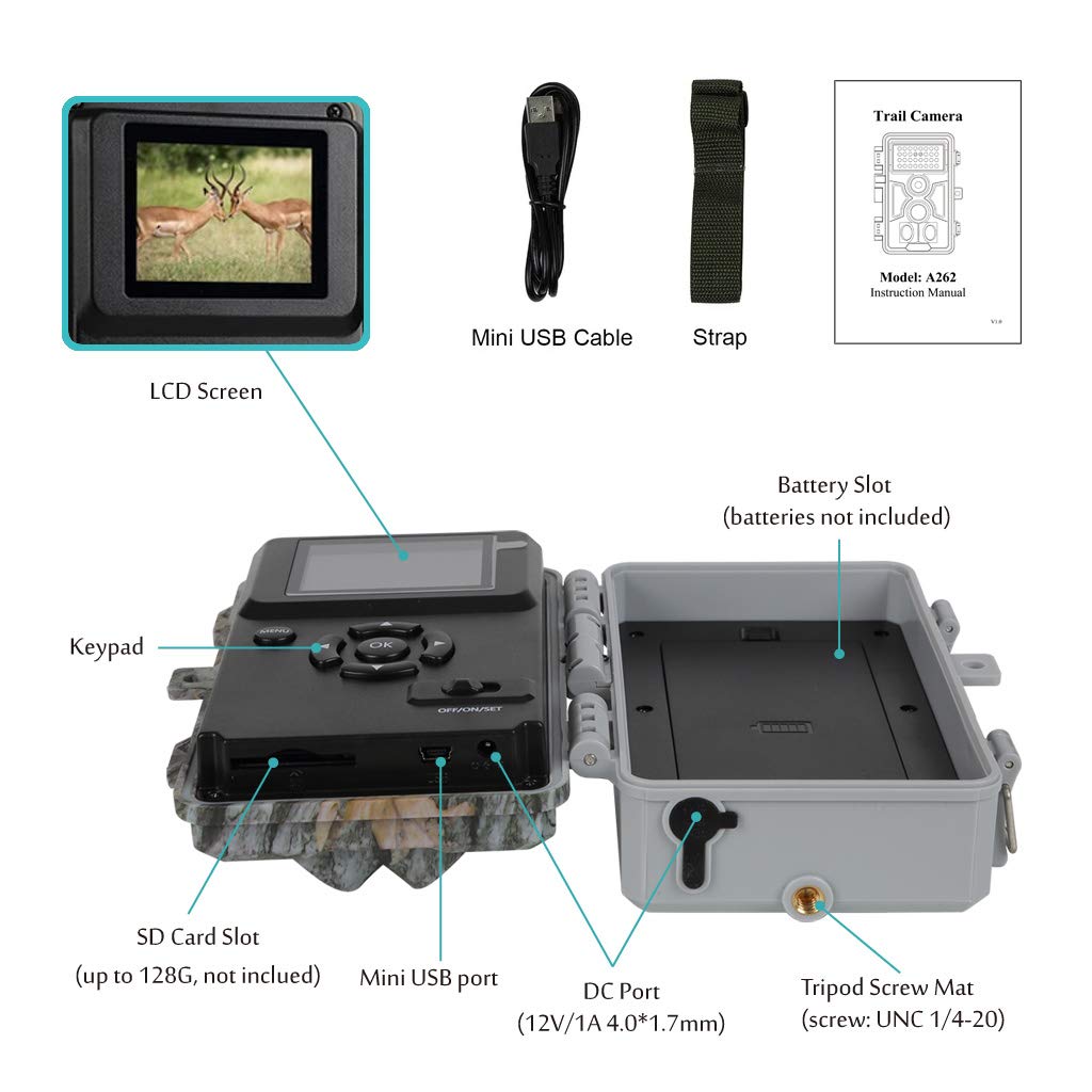 Blazevideo 32Mp 1296P Game & Trail Camera 90Ft Night Vision Motion Activated Waterproof Farm & Ranch Field Camera For Outdoor De