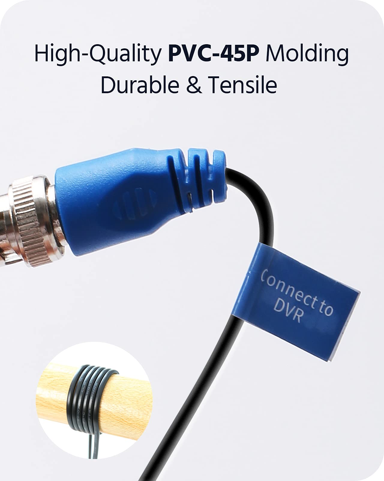 Annke 2 Pack 100 Feet Bnc Video Power Extension Cable, Pre Made All In One Security Camera Wire Cord For Surveillance Cctv Syste