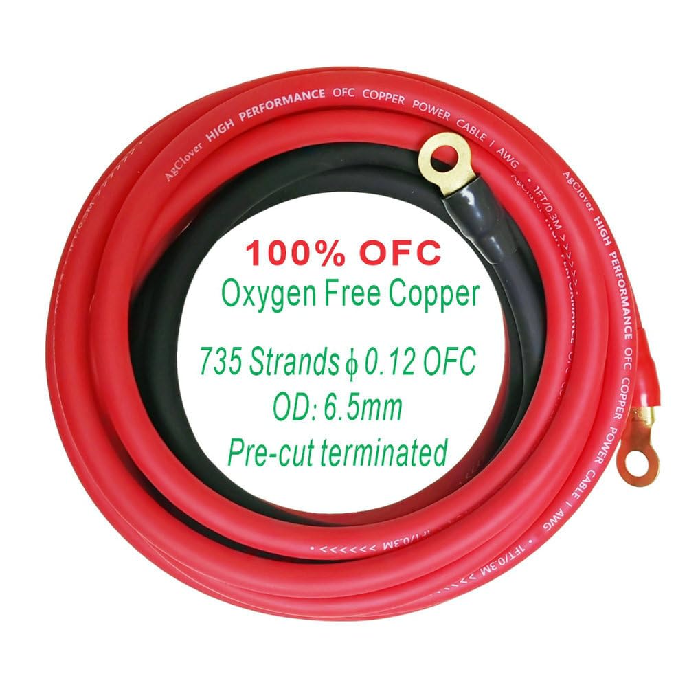 Agclover 8 Gauge Amp Wiring Kit, 100% Ofc Oxygen Free Copper Complete Amplifier Wire Installation Kit  Make Connections And Brin