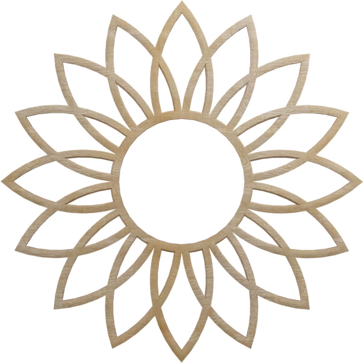 Ekena Millwork 18''Od X 6 1/4''Id X 1/4''T Daisy Wood Fretwork Pierced Ceiling Medallion, Birch