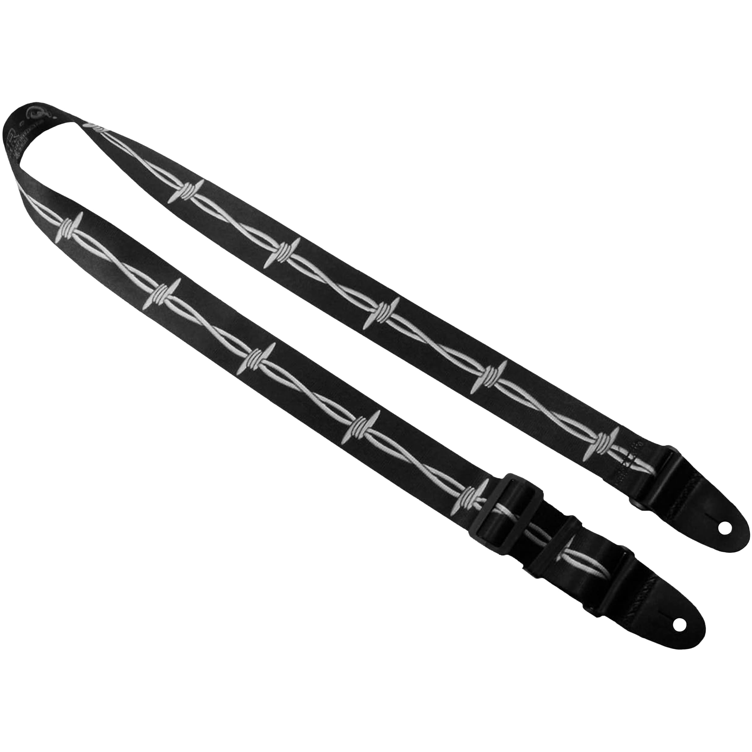 Killer-Q Guitar Strap - Stylish Straps for Electric and Acoustic Guitars With Leather Tabs, 2 Inches x 5 Feet, Barbed Wire