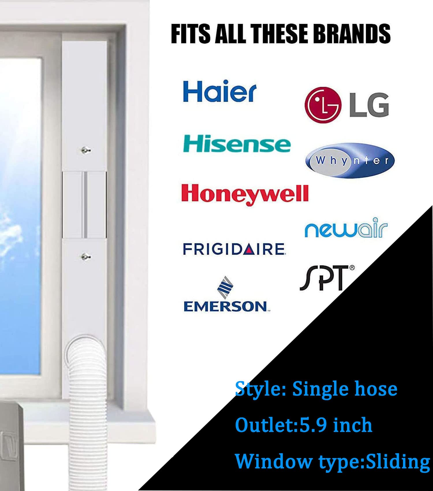 Portable Air Conditioner Window Seal Kit,Universal Portable Ac Replacement Sliding Window Seal Plate For 5.9 Inch Exhaust Hose,