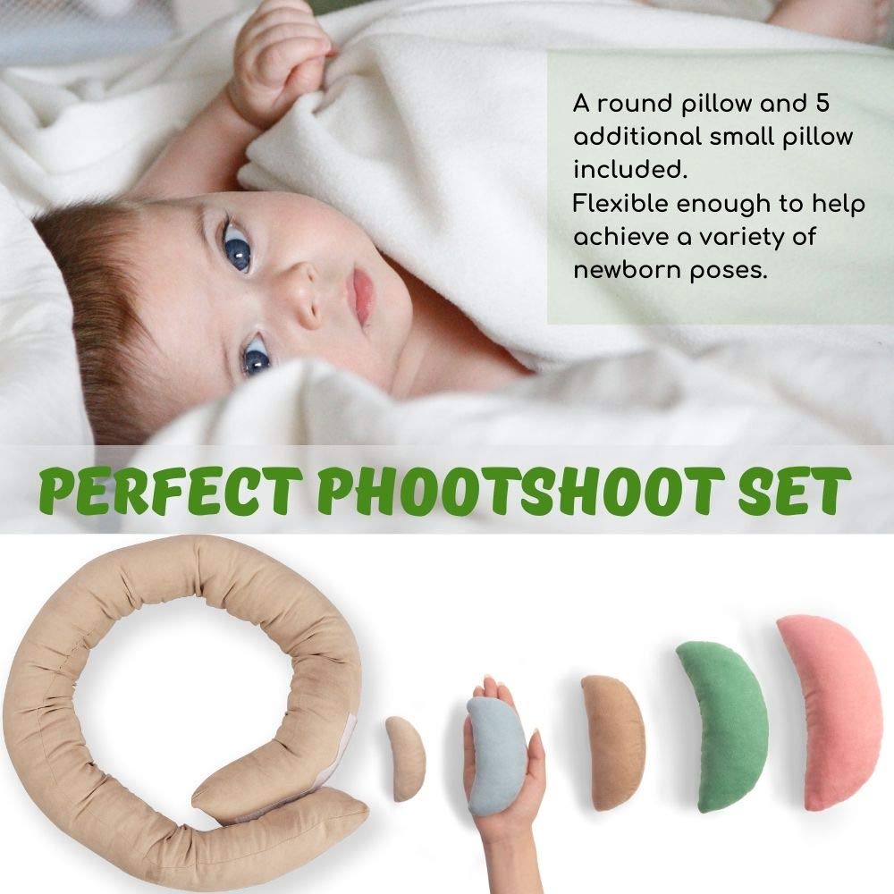Newborn Photography Props, Ultra Soft Baby Donut Posing Pillows, Professional Baby Photo Props Set Fits 0 6 Months Baby,Pack Of