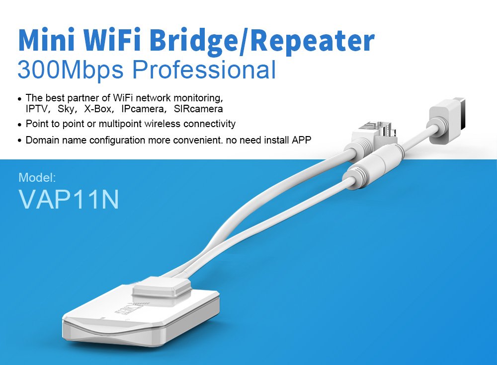 Vonets Vap11N 300 2.4Ghz Mini Wifi Bridge Ethernet/Wlan To Lan Adapter/Wlan Repeater 300Mbps 802.11B/G/N For Network Devices Tha
