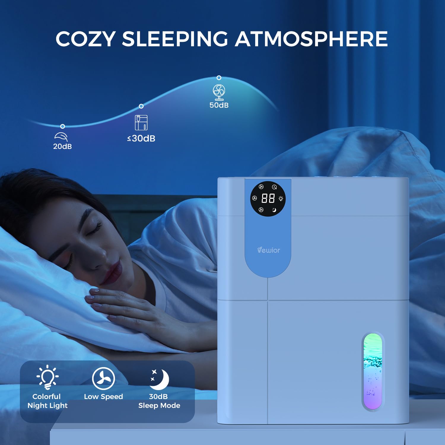 Dehumidifier, Vewior 152 Oz Dehumidifiers For Home, Quiet Dehumidifier For Basement With Large Water Tank, Dehumidifiers For Bat