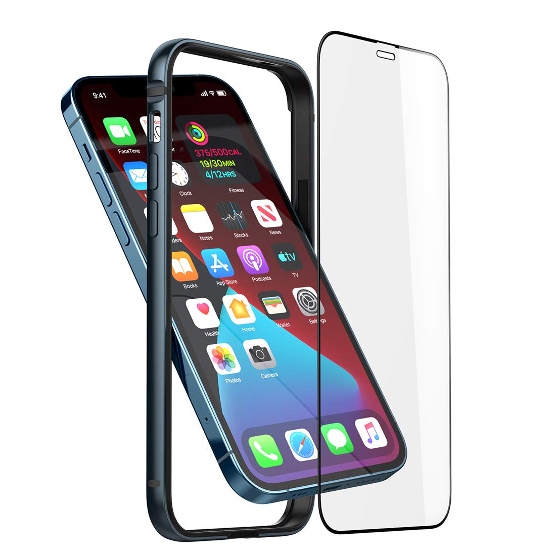 Slim Case For Iphone 12 Pro Max, Bumper Cover With Soft Tpu Inner [No Signal Interference][Support Wireless Charging] Case Cover