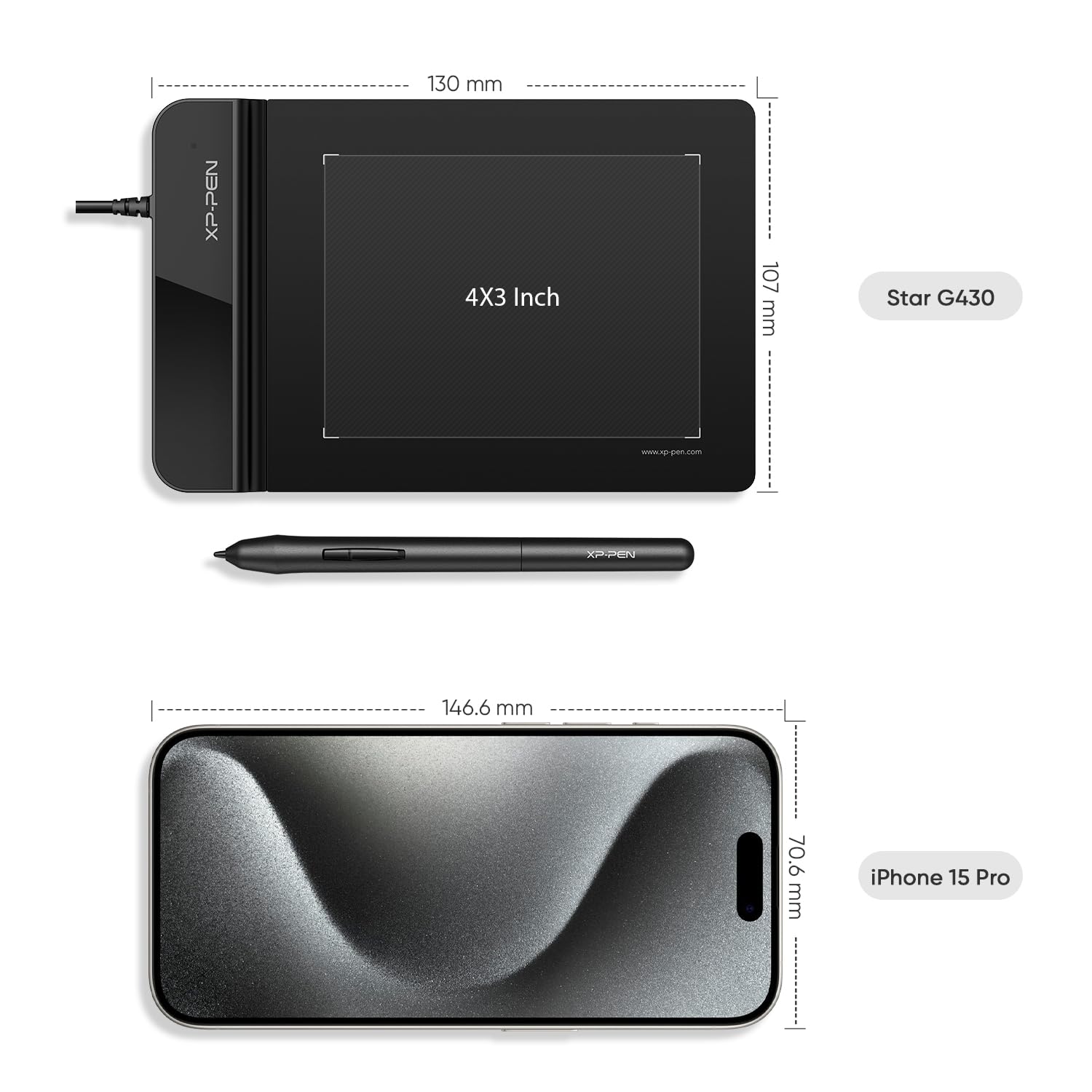 Drawing Tablet Xppen G430S Osu, Graphic Drawing Tablet With 8192 Levels Pressure Battery-Free Stylus, 4 X 3 Inch Ultrathin, For